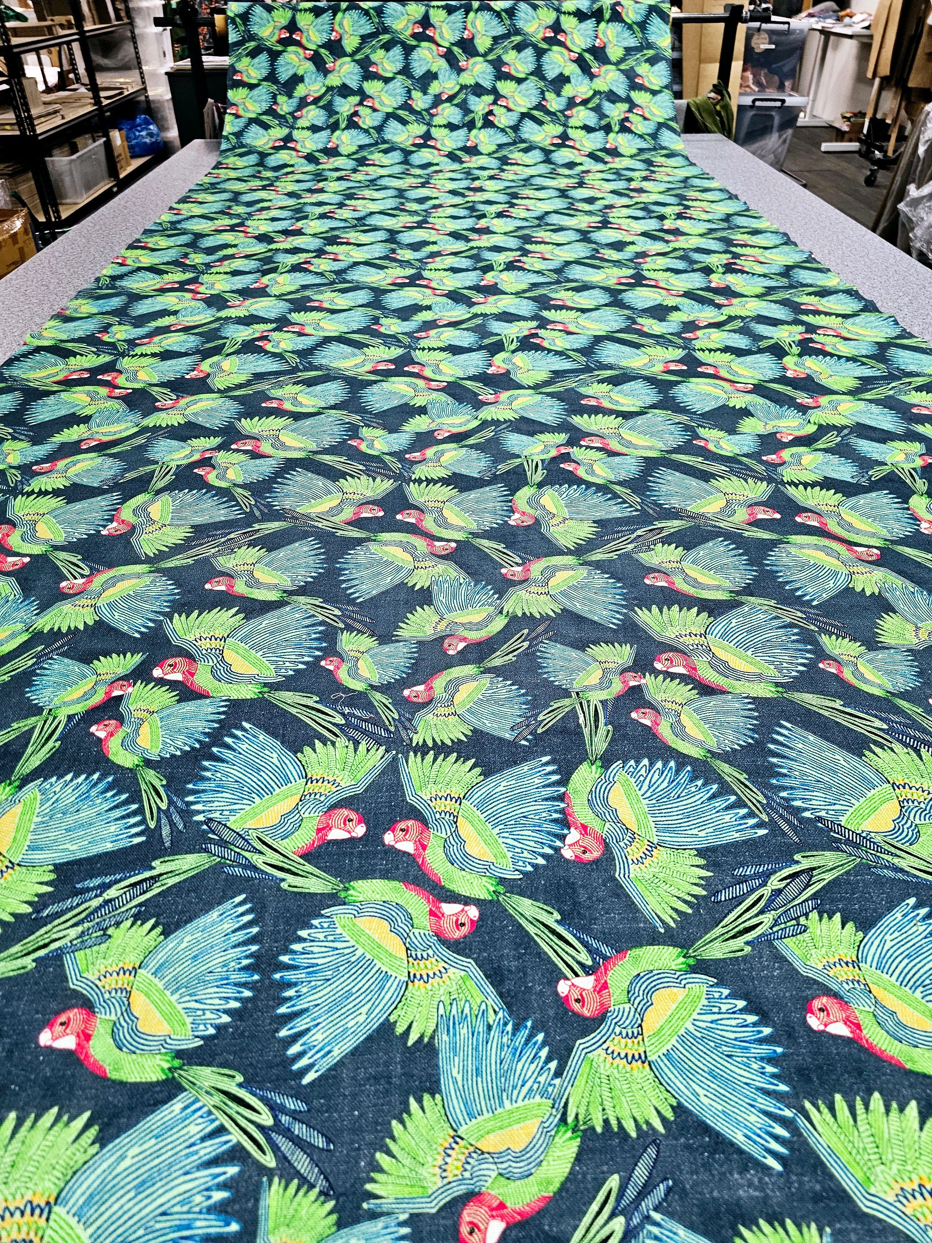 Fabric Linen/Hemp by the meter fabric The Spotted Quoll Studio 1M Eastern Rosella 