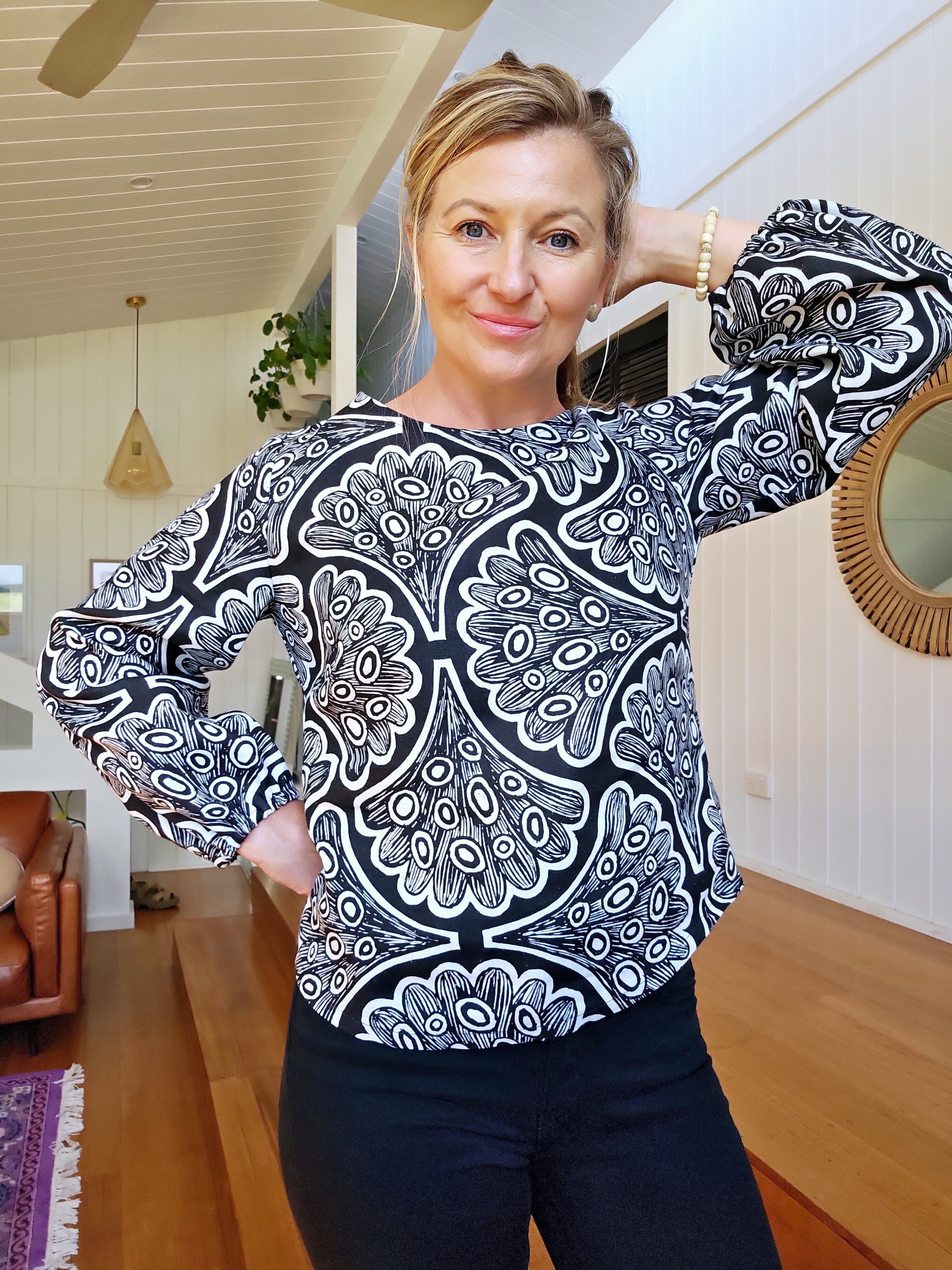 Bell Buoy Blouse - Galaxias Fish Scales top The Spotted Quoll 