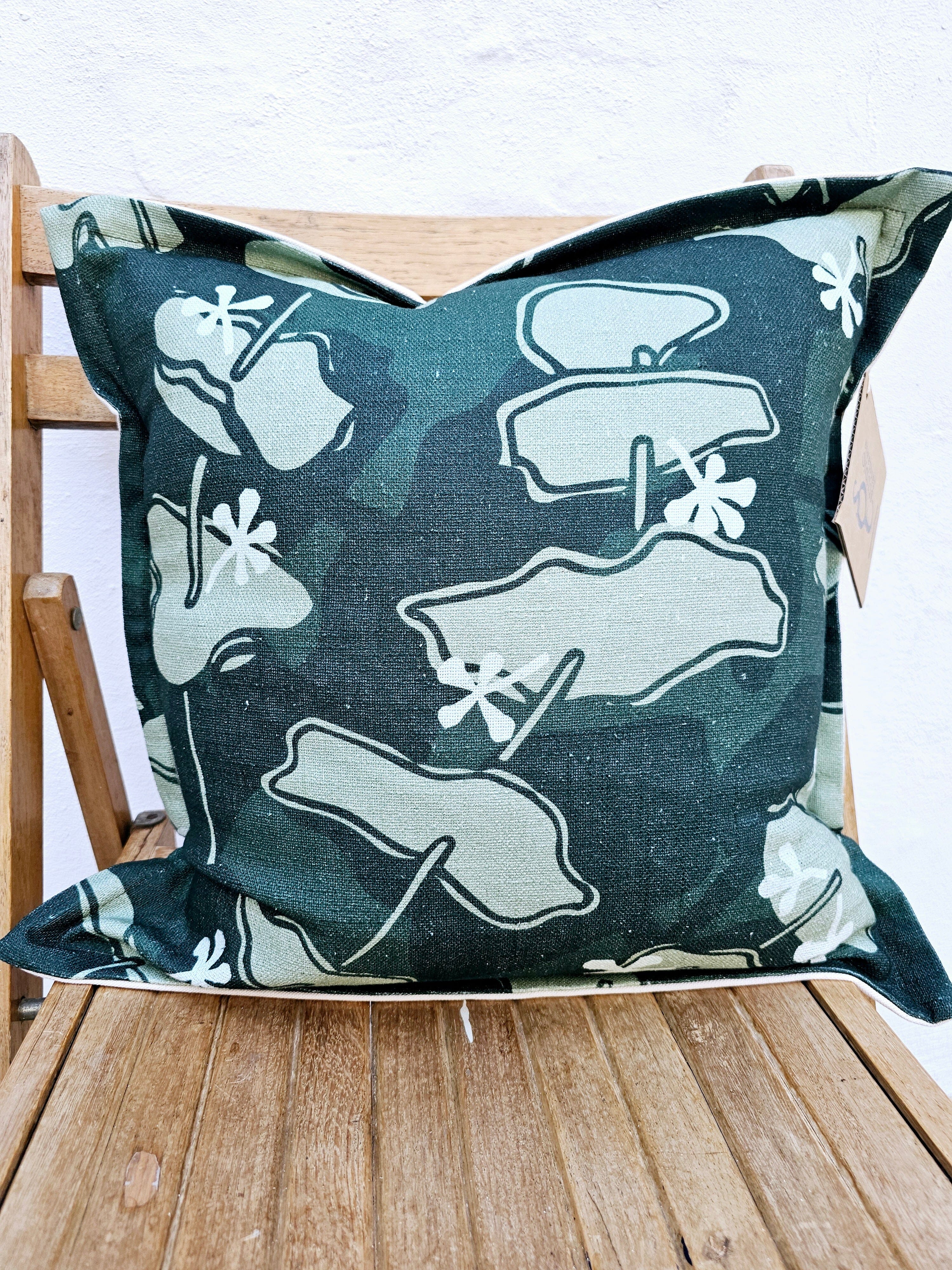 Organic Linen/Hemp Cushion - Risdonii Eucalyptus Cushions The Spotted Quoll 45 x 45cm 