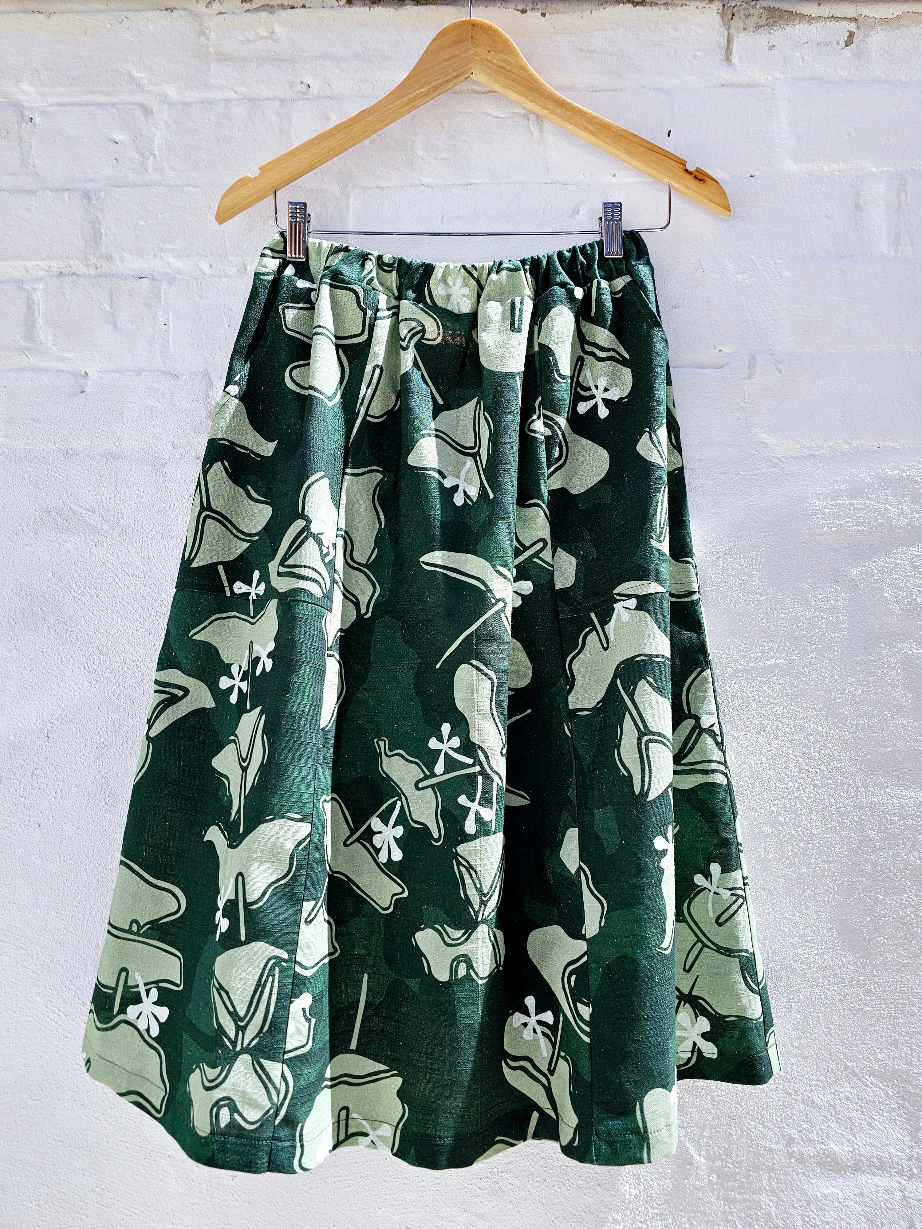 Sapphire A-Line Skirt - Risdonii Eucalyptus Skirt The Spotted Quoll 