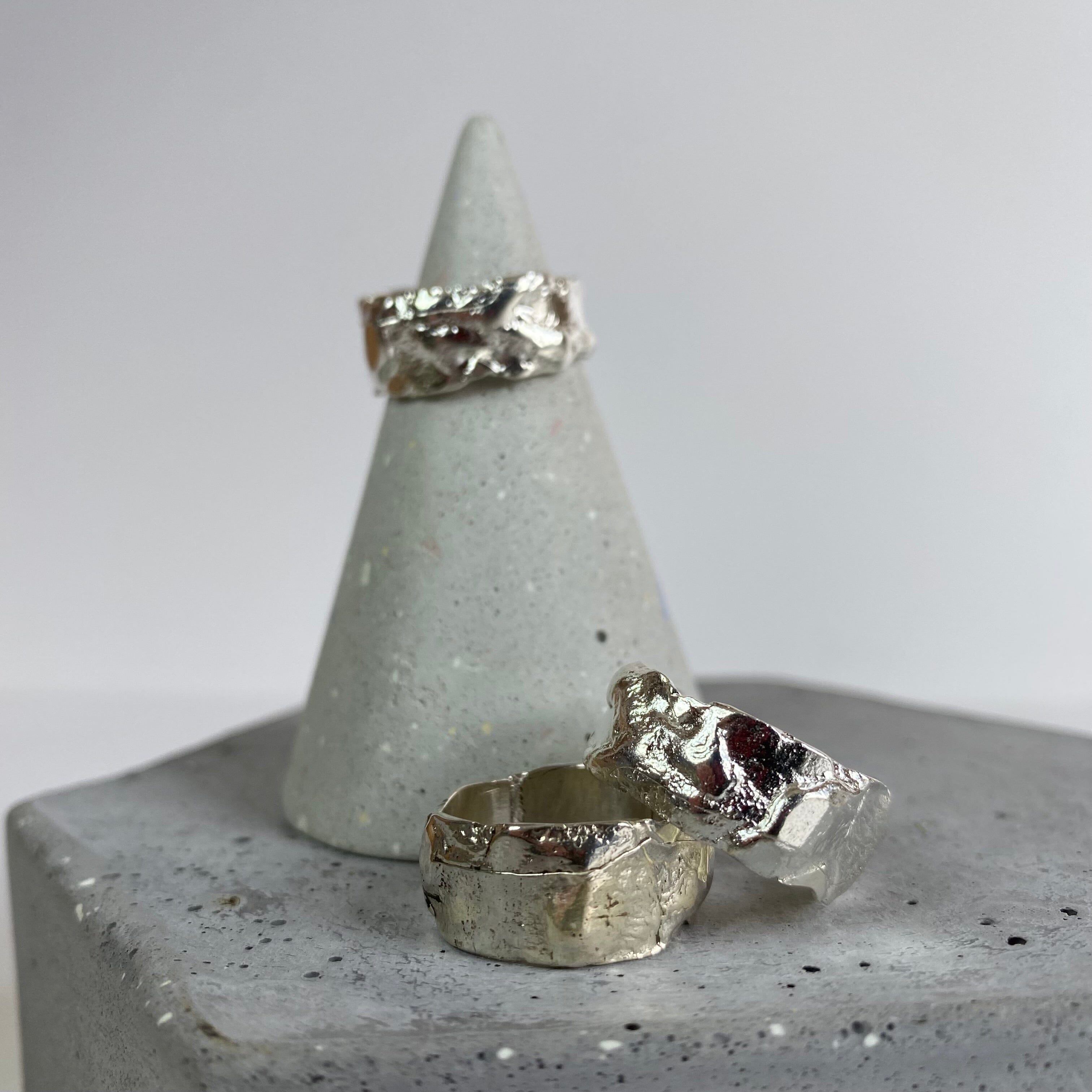 Hammered Collection - Lisa Carney Jewelry Lisa Carney Designs Moon Ring Silver M