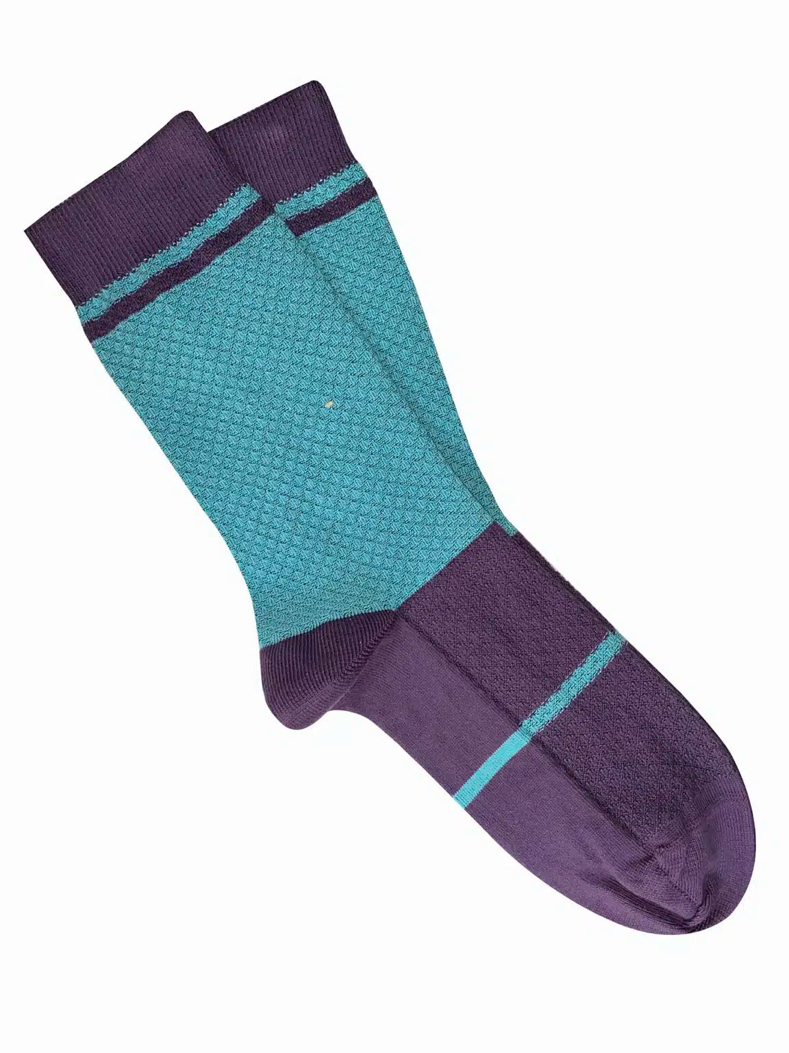 ‘Waffle’ Cotton Socks - Tightology socks Tightology Aqua/Plum 
