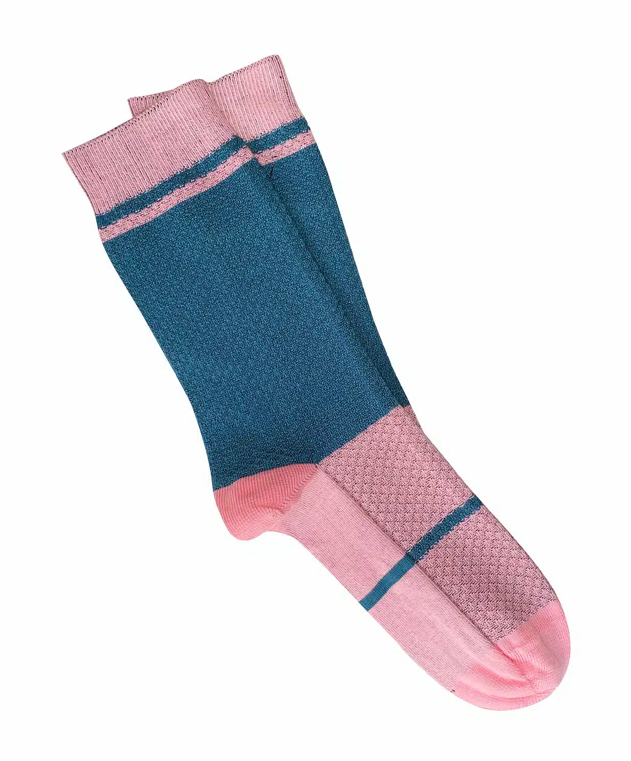 ‘Waffle’ Cotton Socks - Tightology socks Tightology Petrol/Pink 
