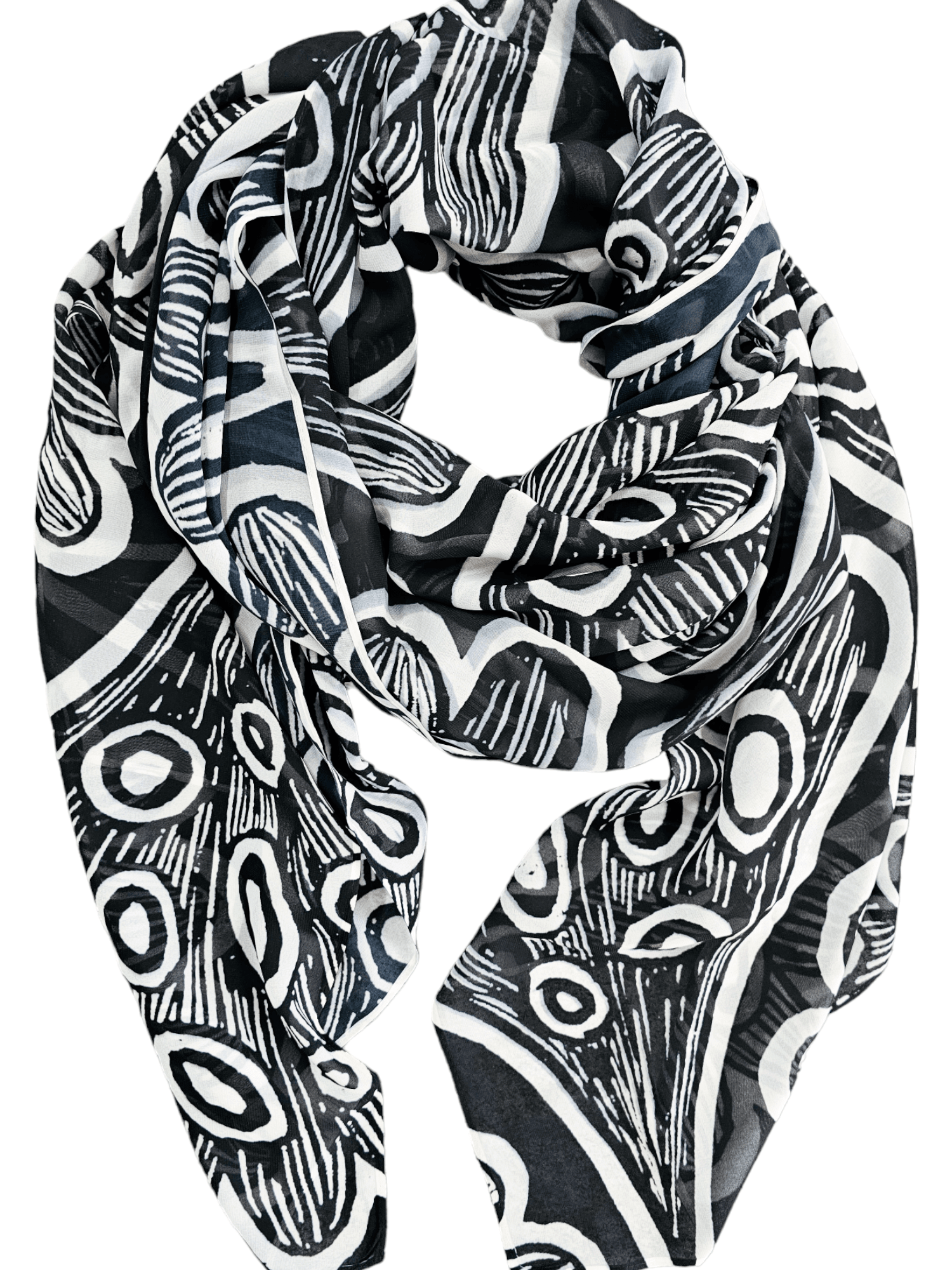Silken Chic Scarves - Galaxias Fish Scale Scarf The Spotted Quoll Studio 