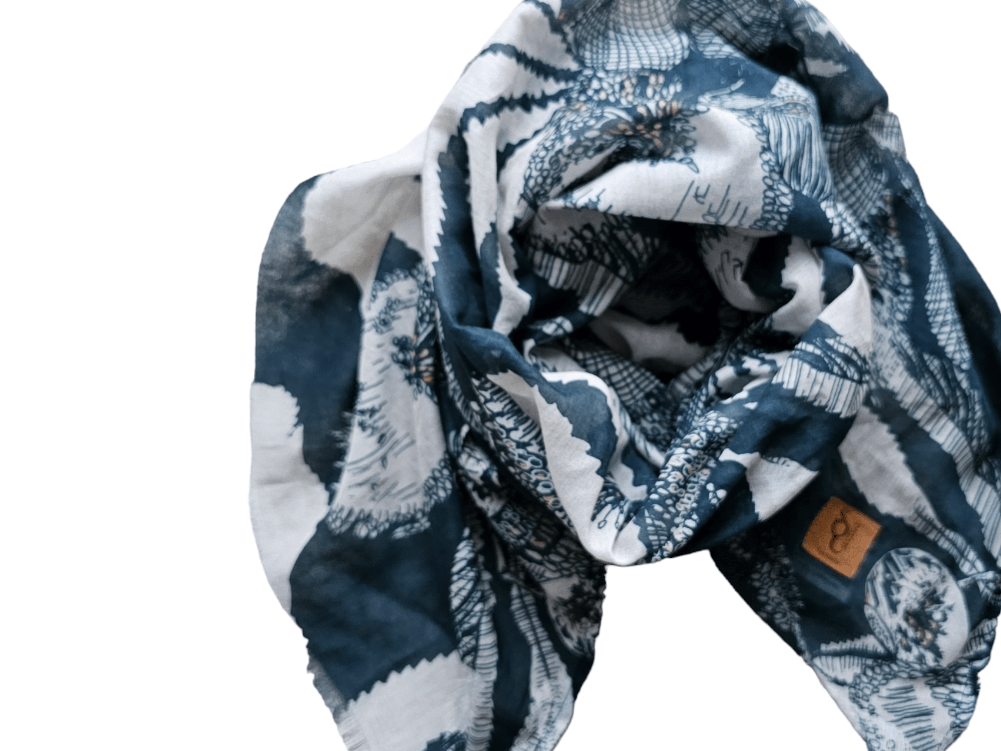 Organic Cotton Square Scarf - Sawtooth Banksia Scarves The Spotted Quoll 