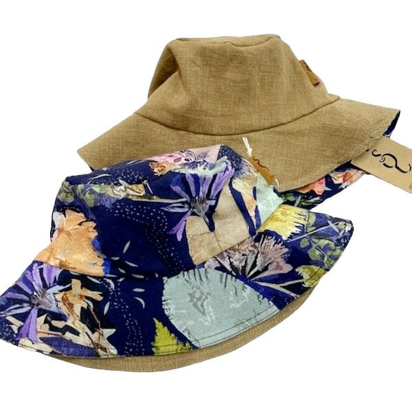 DIY Bucket Hat Project Pack sun hat The Spotted Quoll Camel Slub / No Bee No Me S/M 