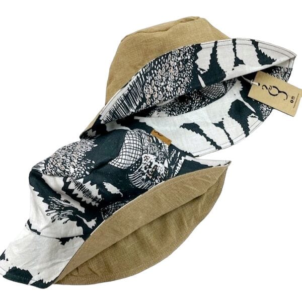 DIY Bucket Hat Project Pack sun hat The Spotted Quoll Camel Slub / Sawtooth Banksia S/M 