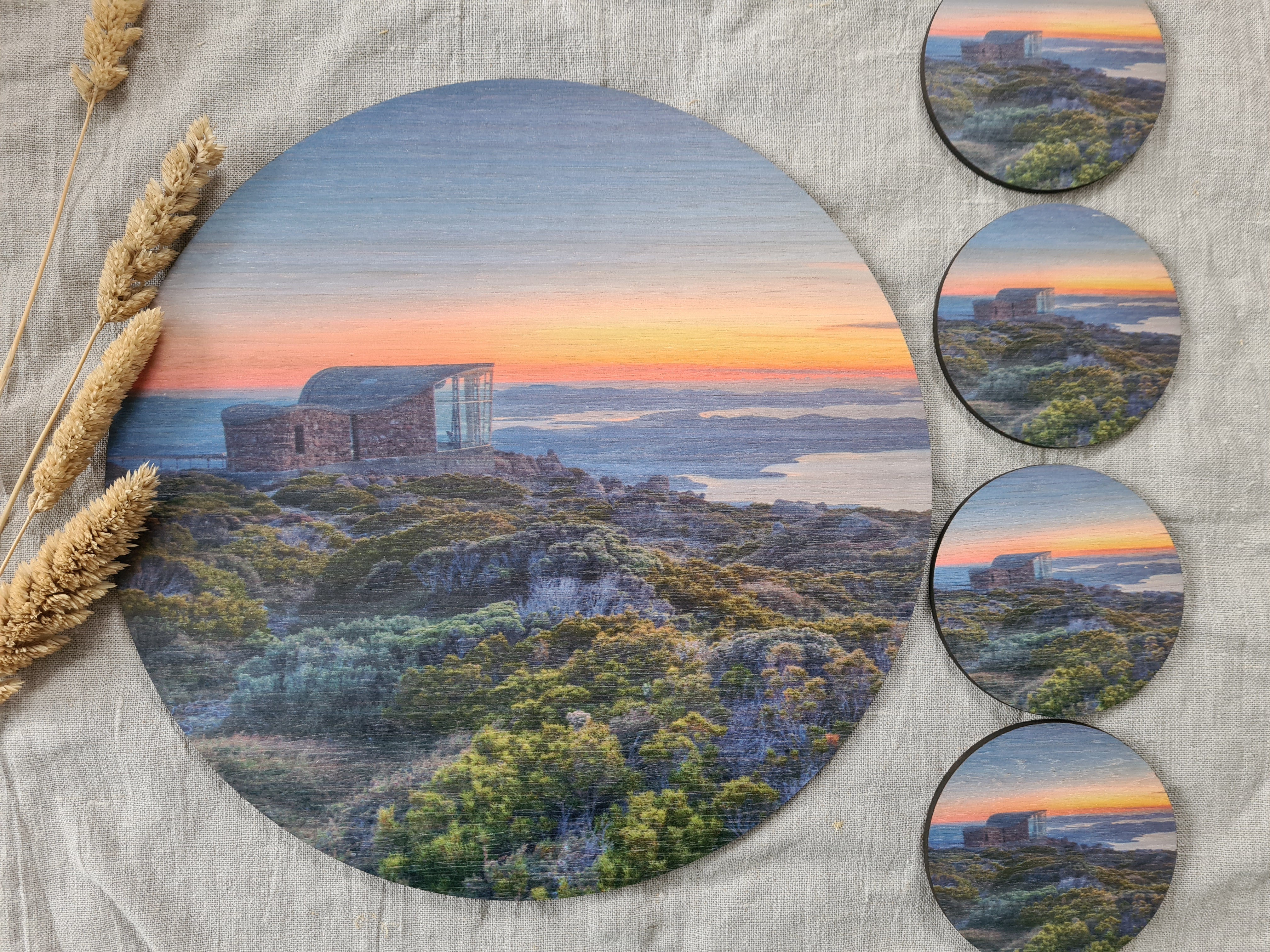 Placemat and Coaster Sets - The Spotted Quoll Studio table ware The Spotted Quoll Mt Wellington/Kunanyi 