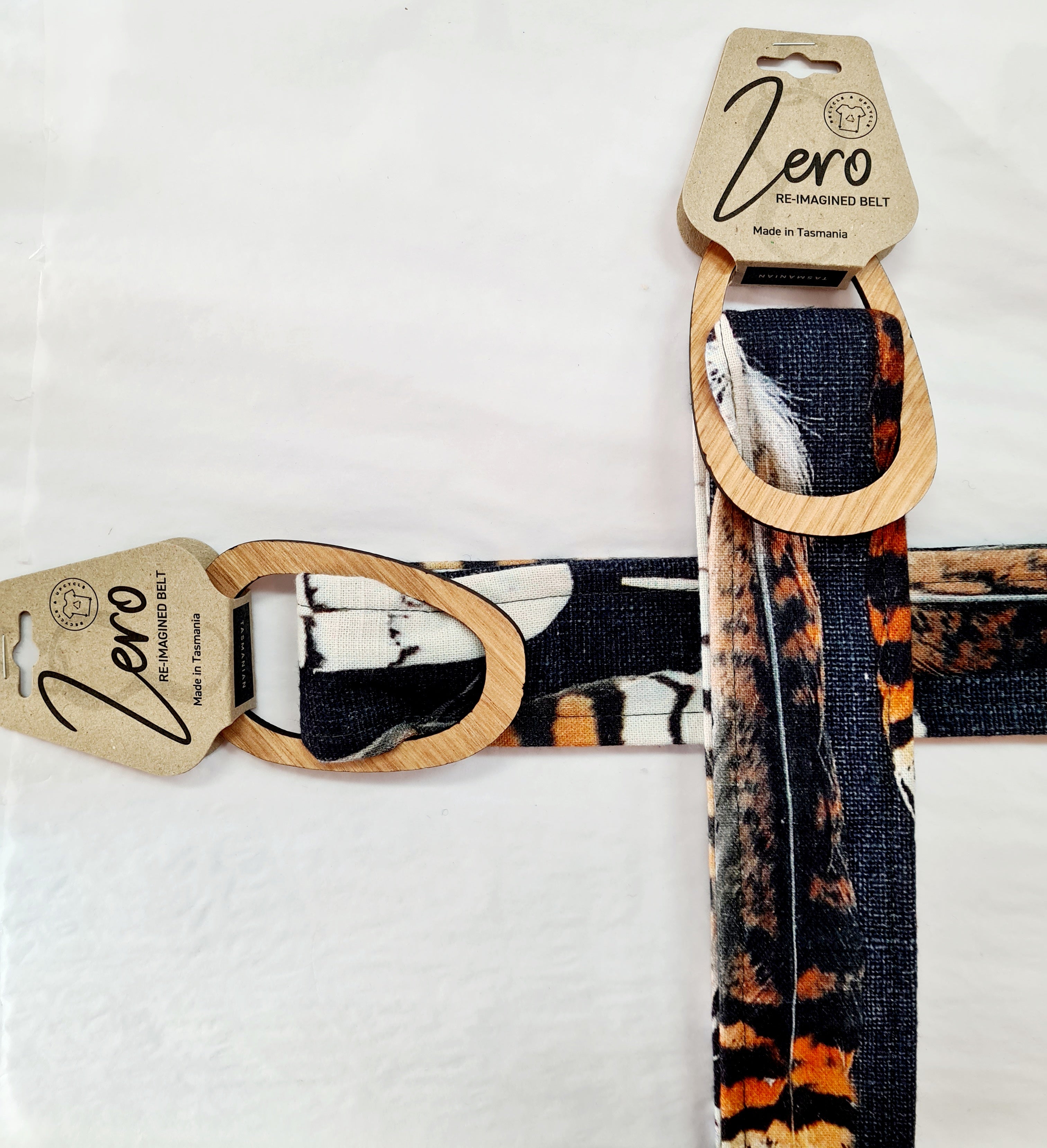 Tasmanian Oak Belts - Printed Organic Linen Belt Buckles The Spotted Quoll 