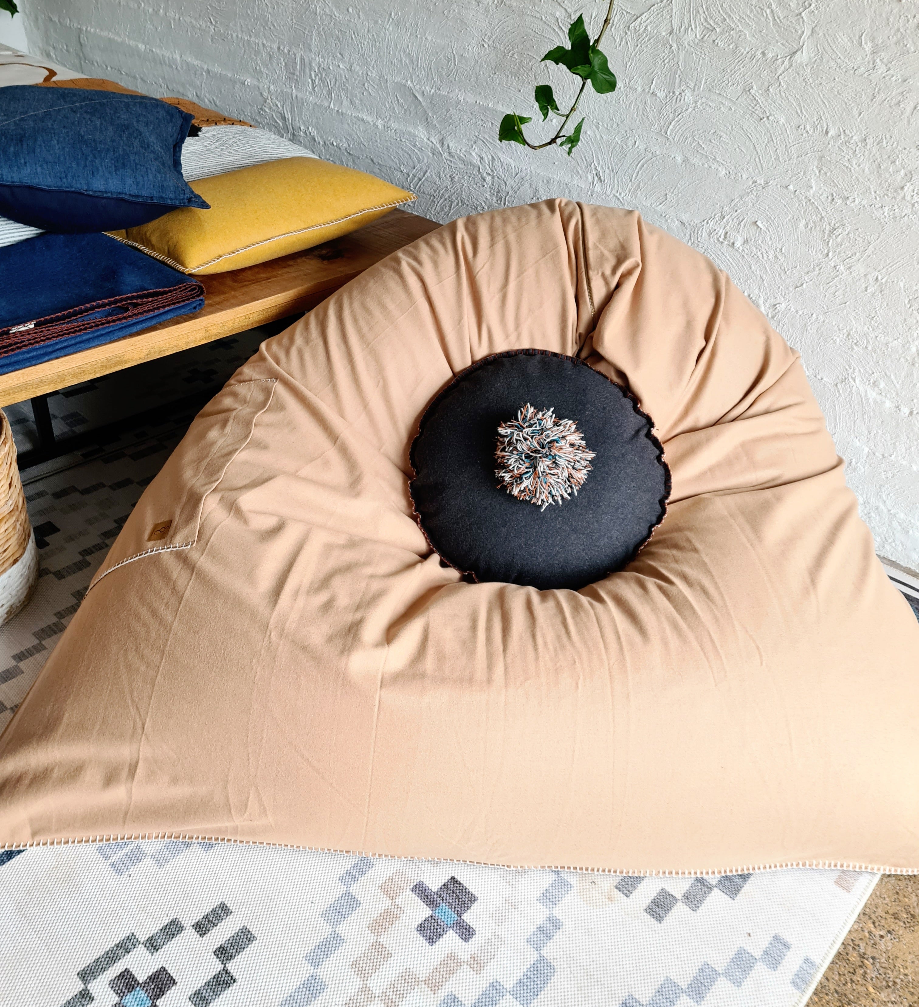 Organic Wool Felt Bean Chair Bean bags The Spotted Quoll Studio 