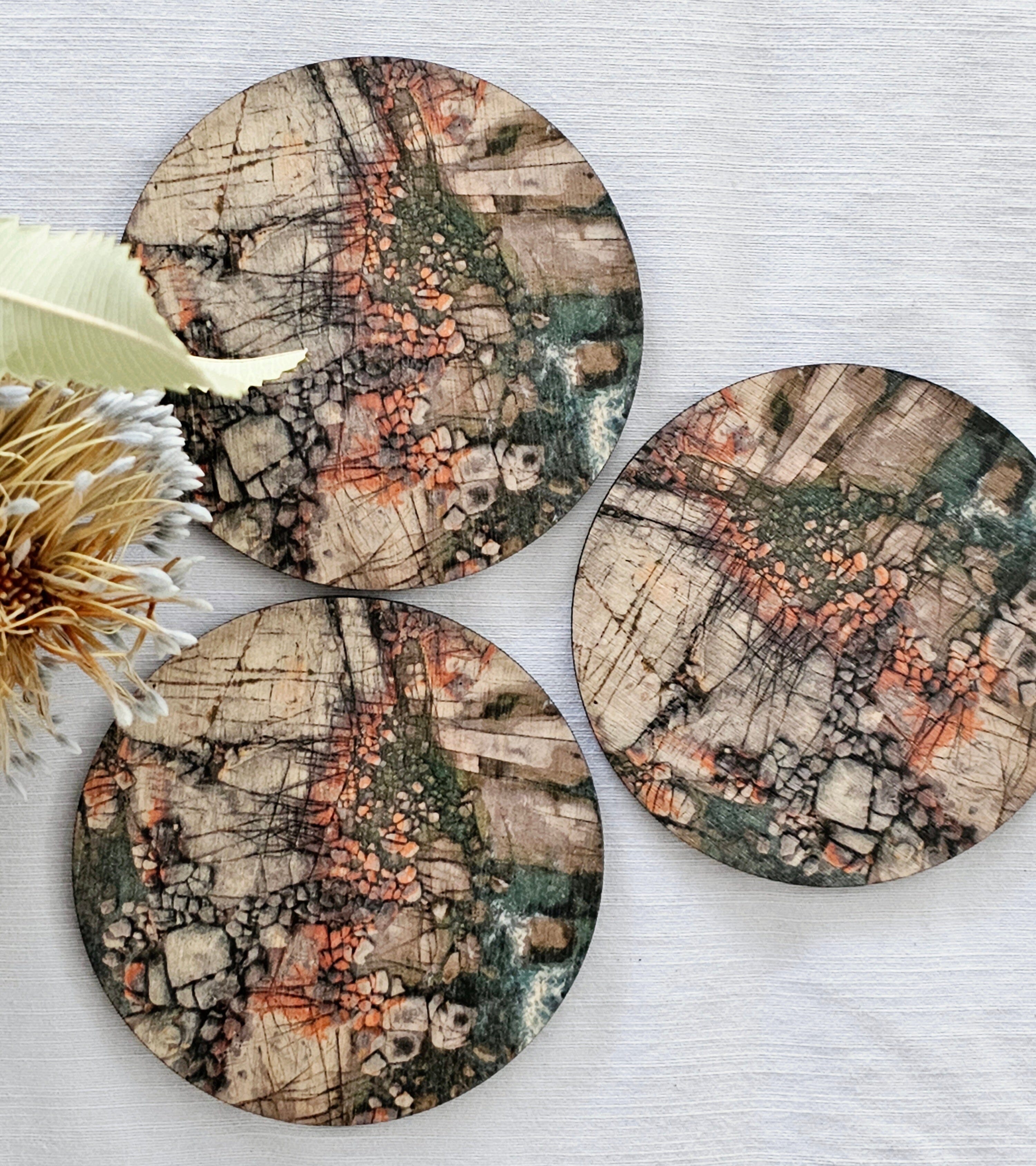 Coasters Cool Climate - The Spotted Quoll Studio tablewear The Spotted Quoll Aerial Bay of Fires 
