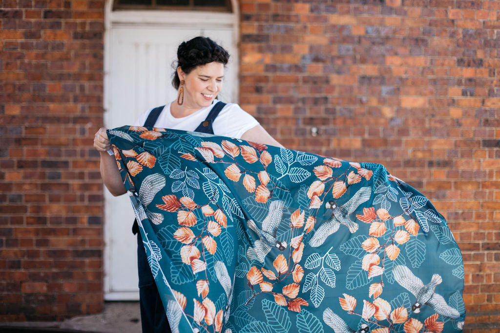 Silken Chic Scarves - Turning Fagus Scarf The Spotted Quoll Studio Turning Fagus 