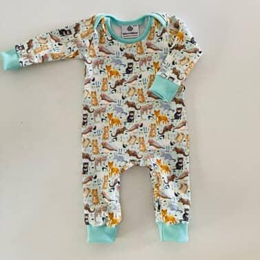 Baby Bodysuits - Worm Wear Tasmania Bodysuits Worm Wear Tasmania 00 Winter Bodysuit All Animals Mint
