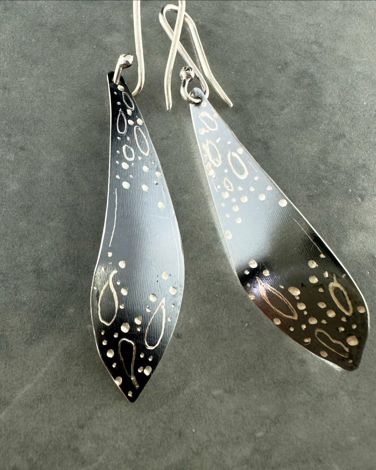 Oxidized & Silver Earrings by Jillian Jak Earrings Jillian Jak Silver & Oxi Leaf 