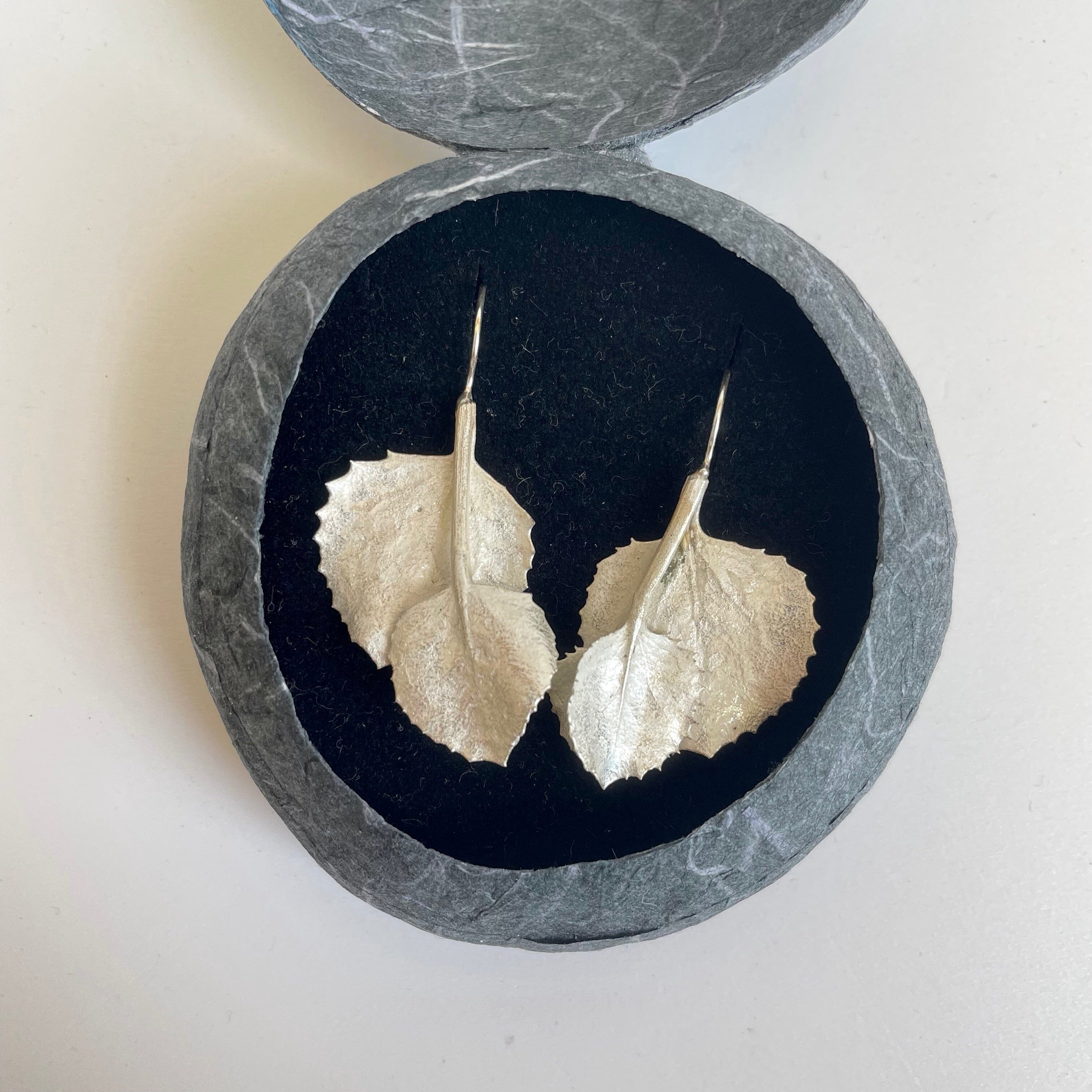 Silver Botanical Threads - Anja Jagsch Earrings Anja Jagsch Fan Flower Bush 45mm 