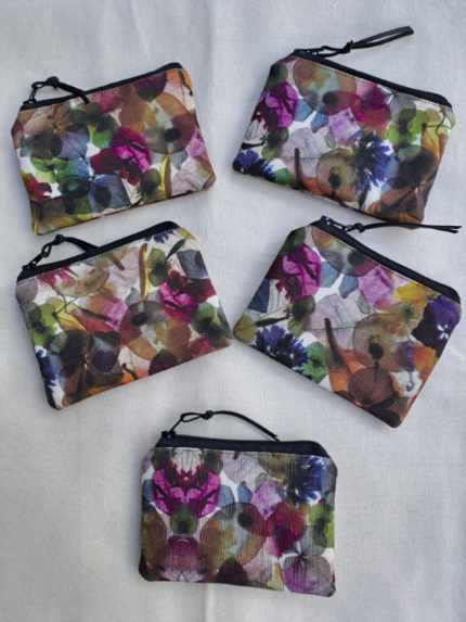 Tasmanian Linen Fabric Pouches - Nikki Bourke & Joanna Green calico bag String of Hearts 