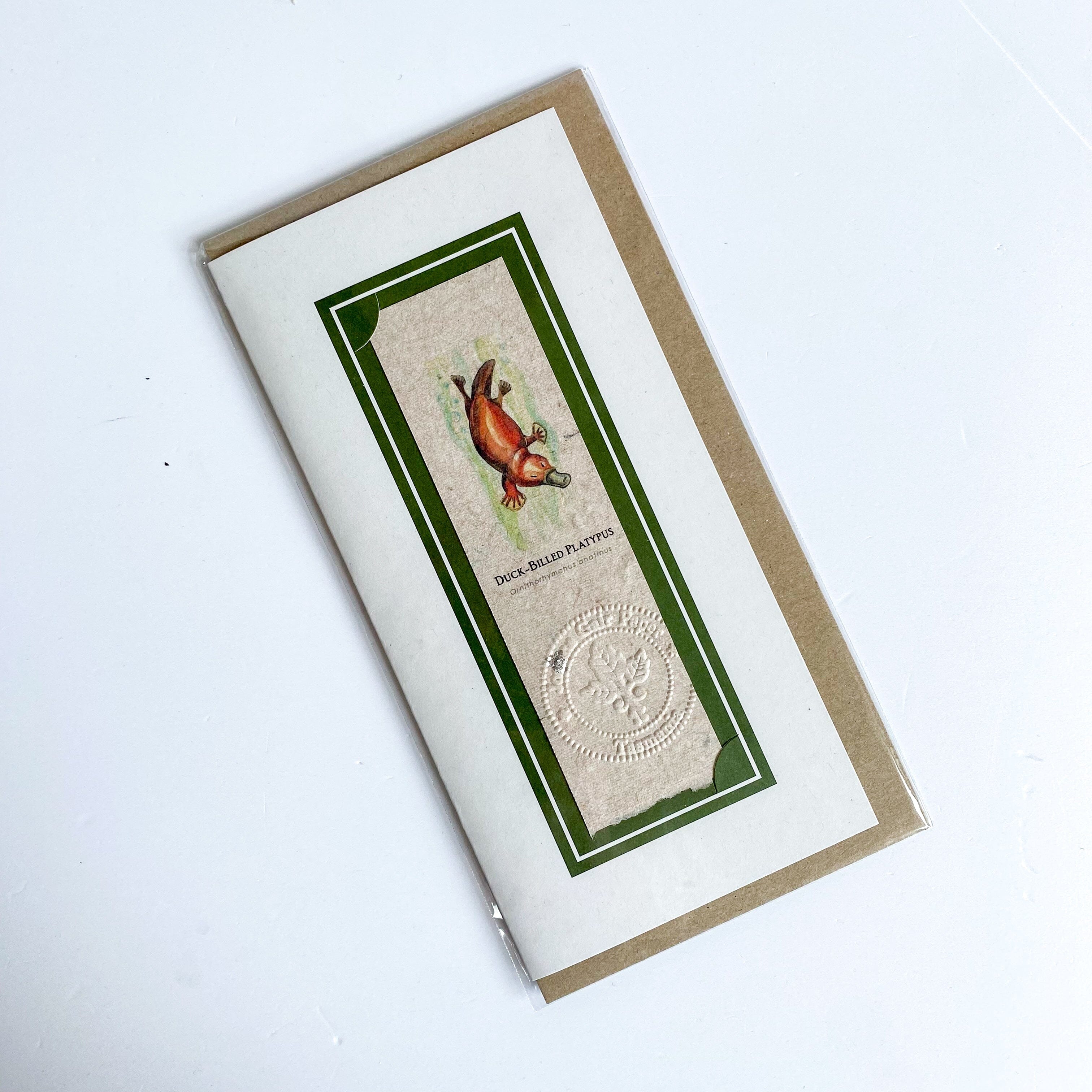 Handmade Tasmanian Cards - Joanna Gair Paper greeting cards Joanna Gair Paper Platypus 