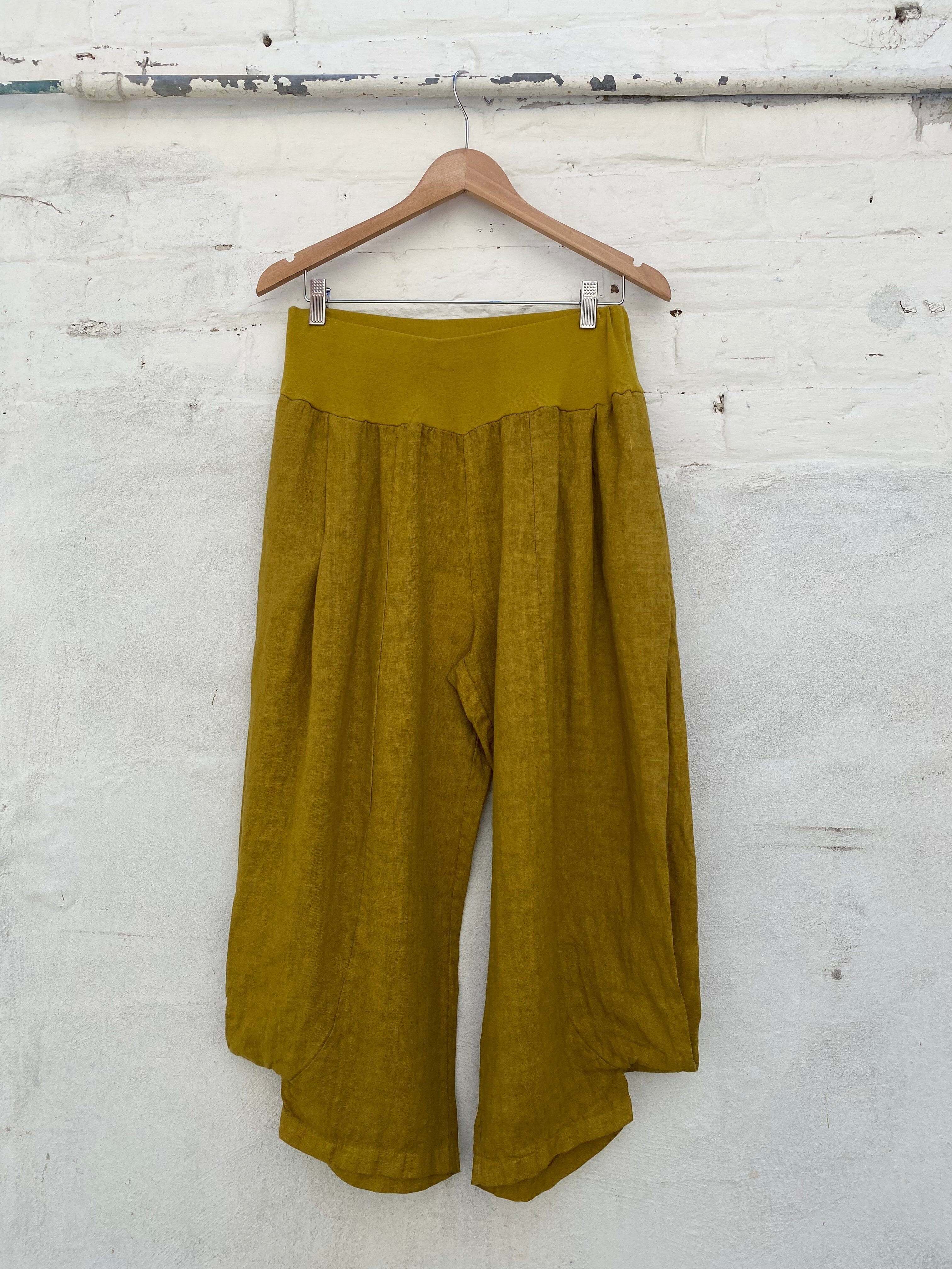 Montaigne Linen Saint-Tropez Pants Pants Etika Senape One Size 