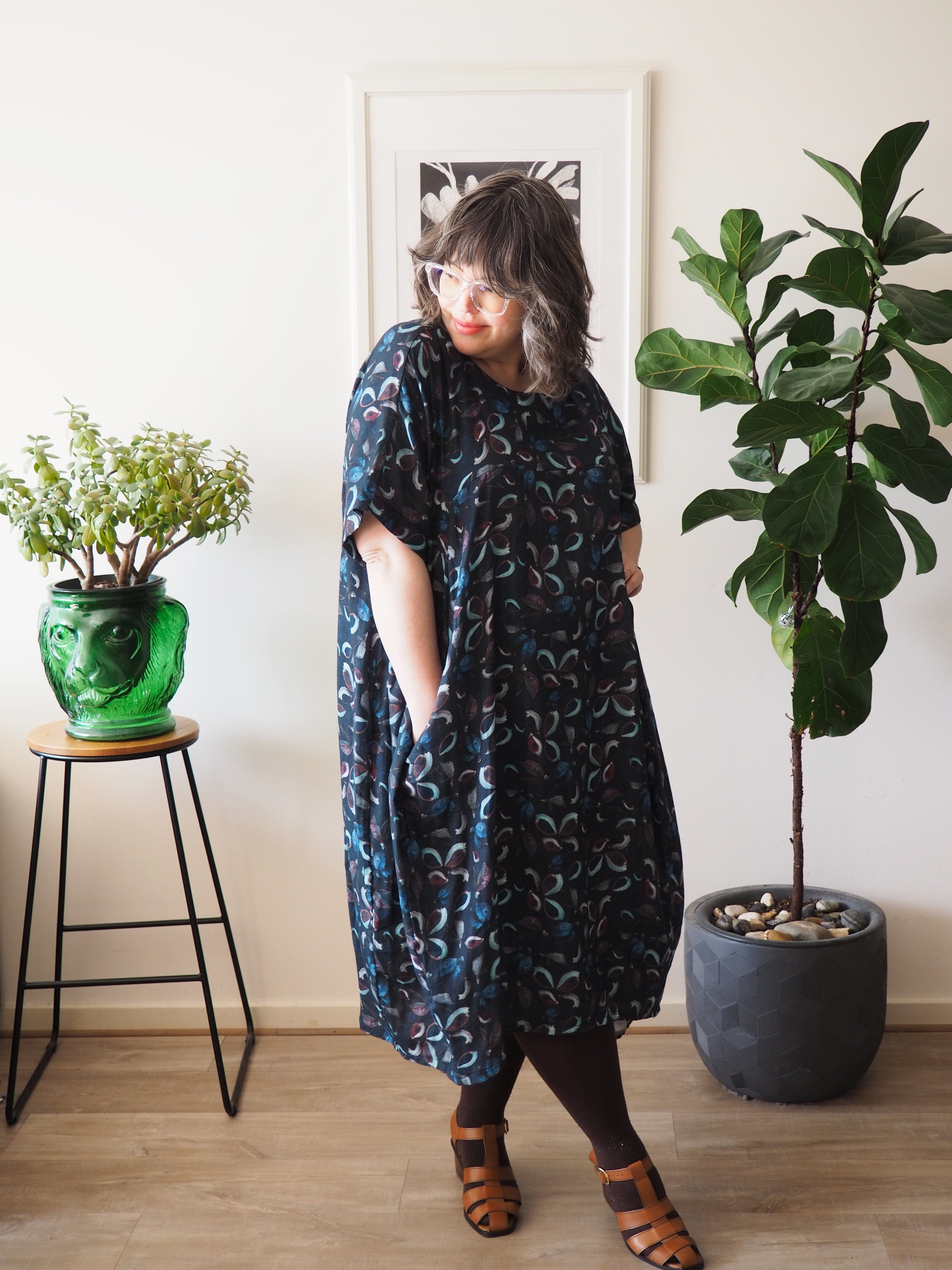 Organic Cotton Cocoon Dress - Seed Pods Dress The Spotted Quoll 