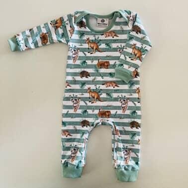 Baby Bodysuits - Worm Wear Tasmania Bodysuits Worm Wear Tasmania 1 Winter Bodysuit Crikey Seafoam