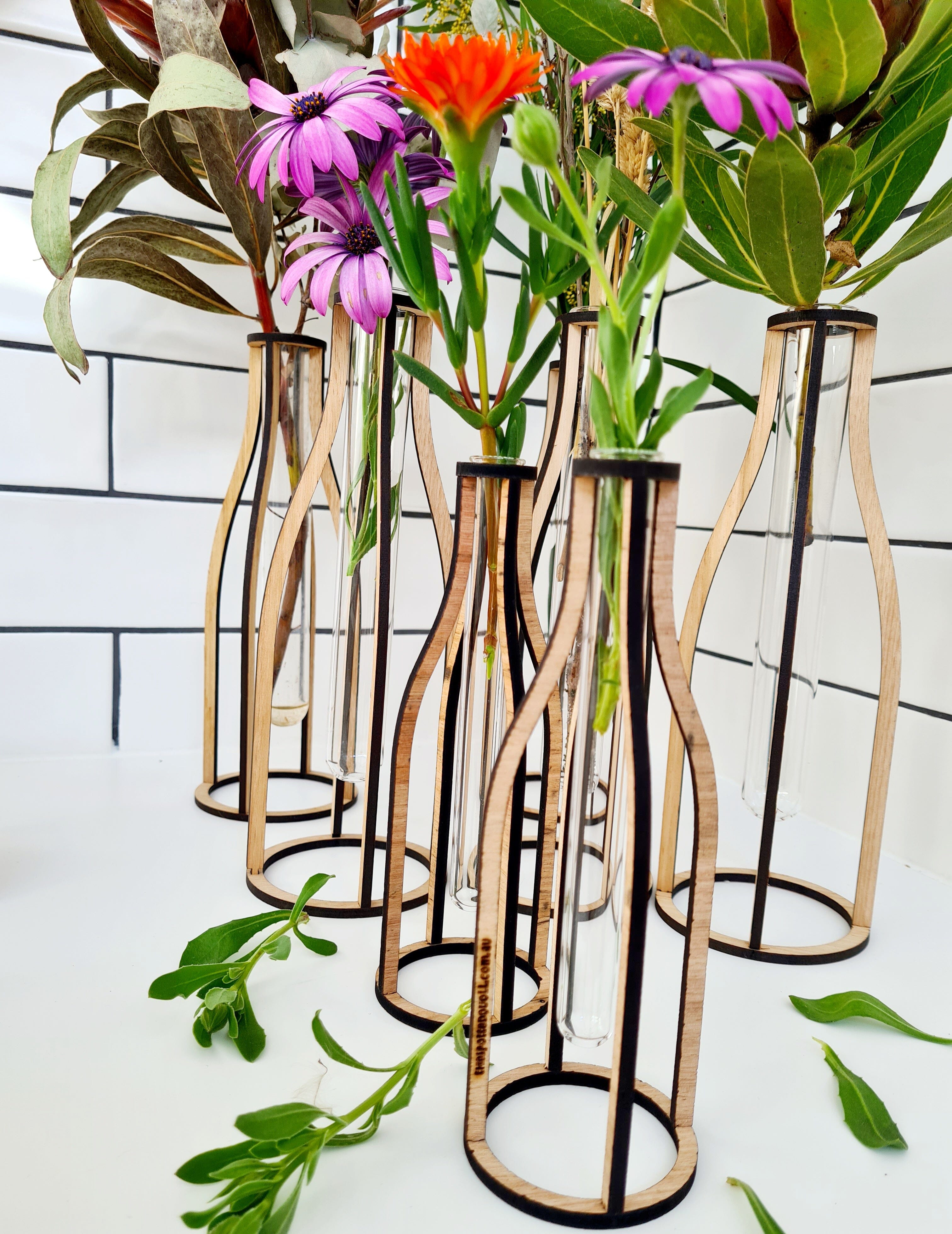 Australian Timber & Glass Vases bud vase The Spotted Quoll 