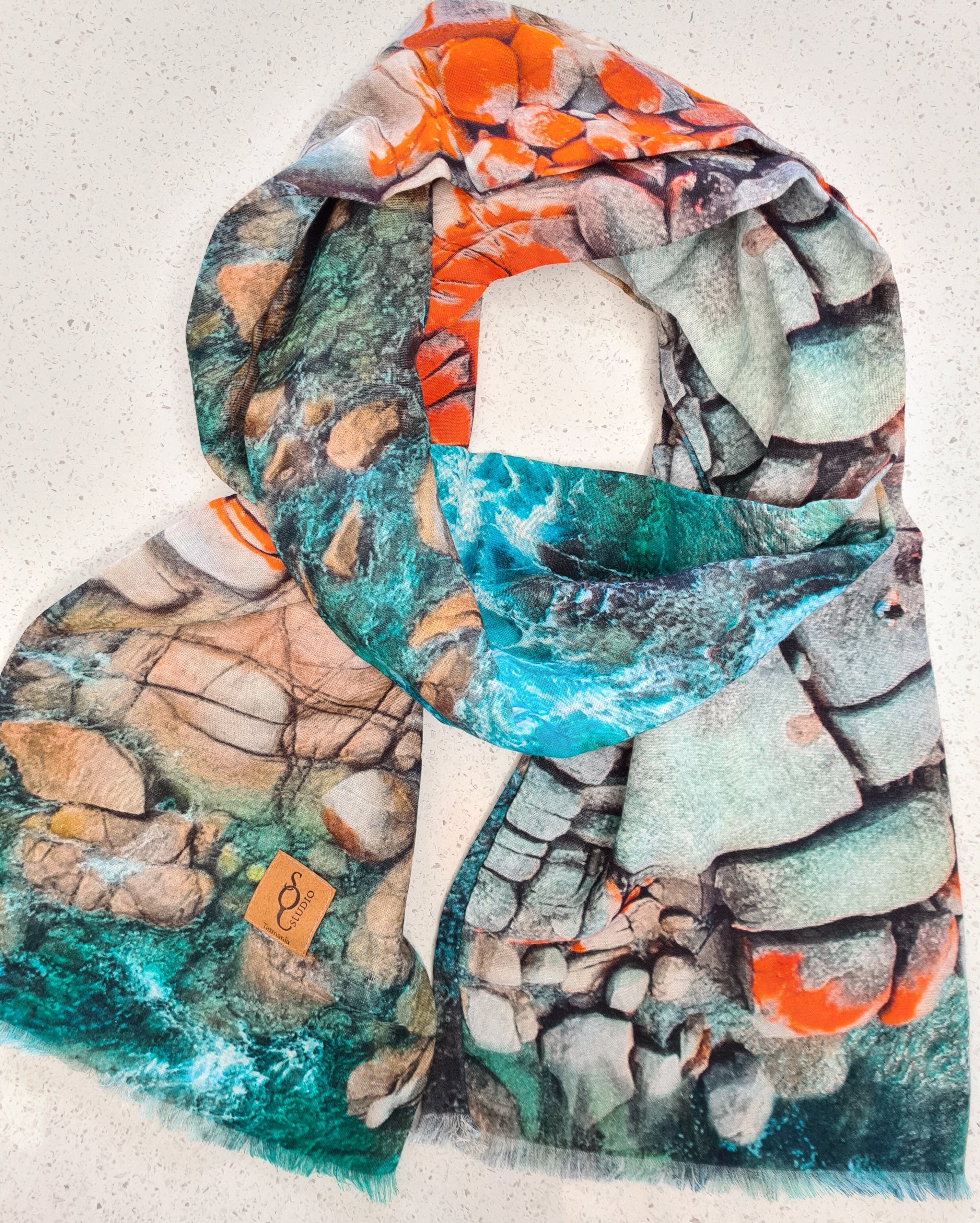 Arial Bay of Fires Organic Cotton Scarf scarf The Spotted Quoll 