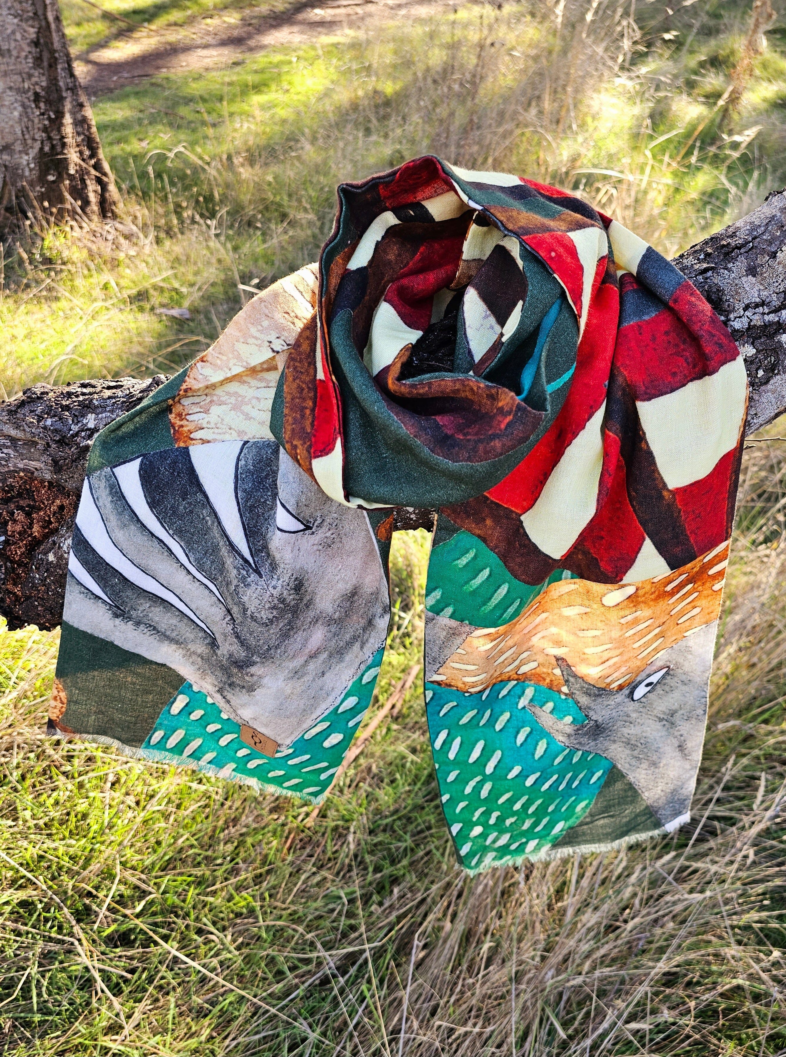 Factory Second - Lost Thylacine Organic Cotton Scarf Scarves The Spotted Quoll 