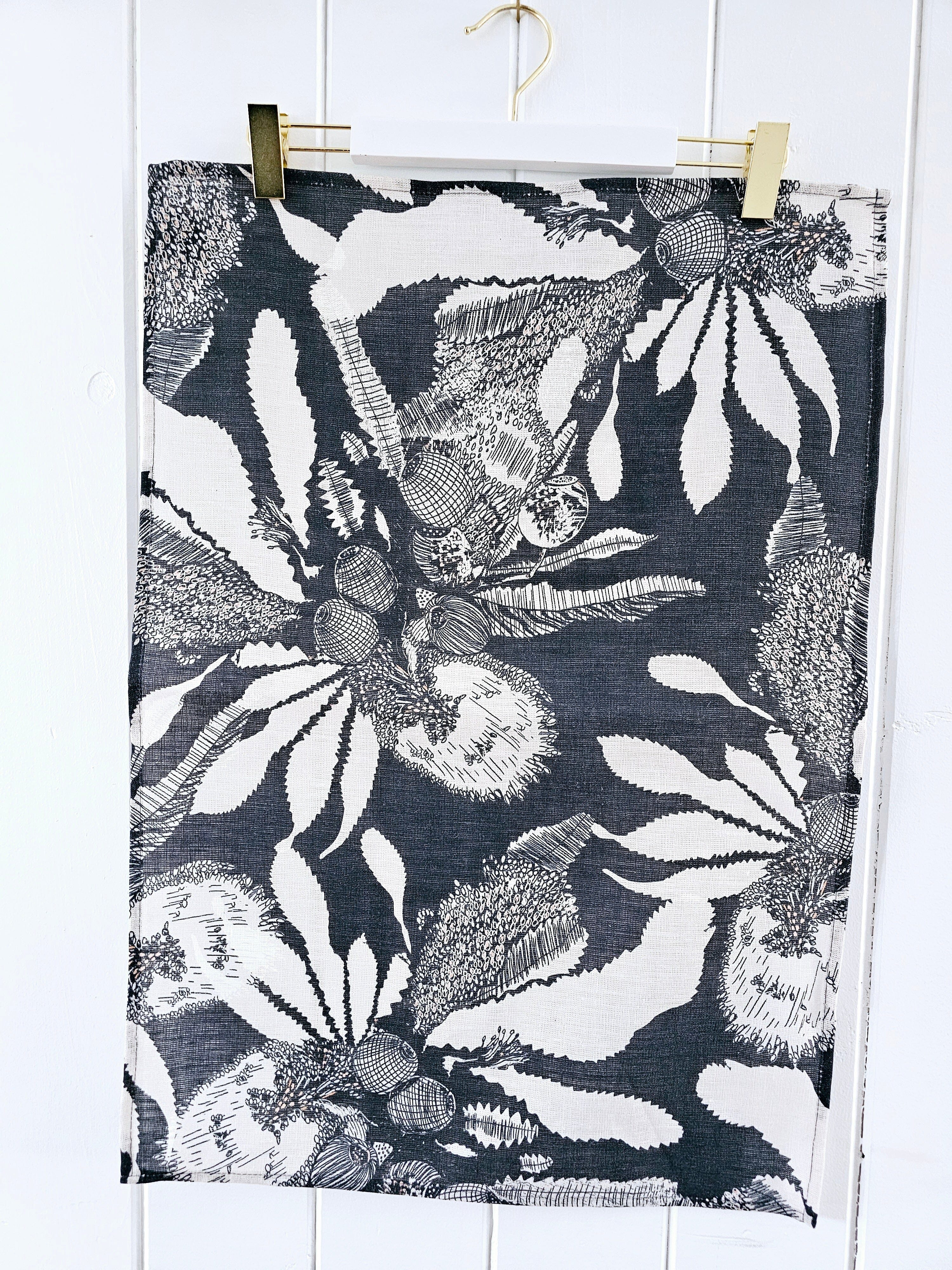 Printed linen Tea Towels Tea Towel The Spotted Quoll 50 X 70 cm Sawtooth Banksia 