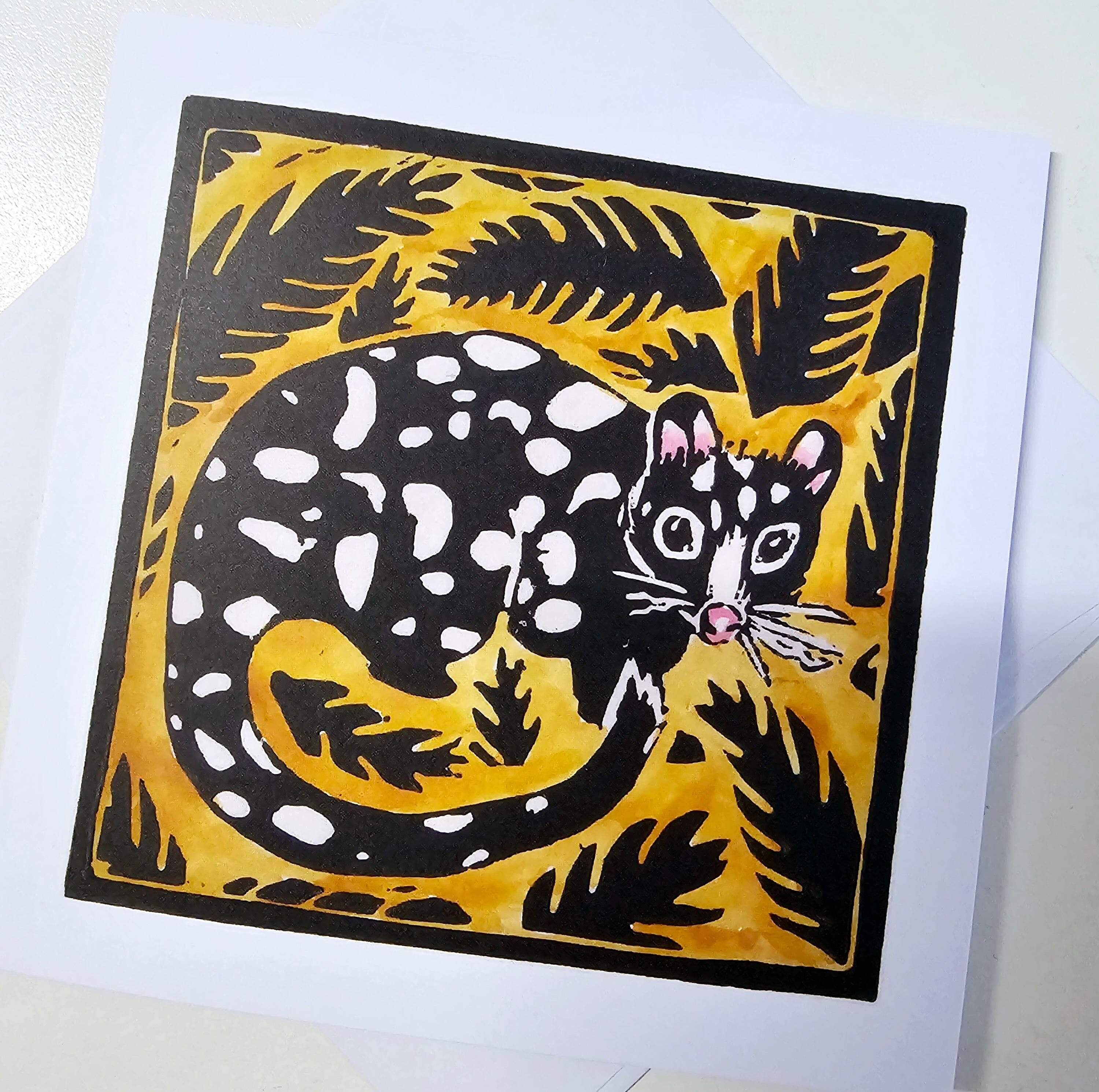 Tasmanian Greeting Cards by Ilana Bea Designs greeting cards Ilana Bea Designs Spotted Quoll Tan 