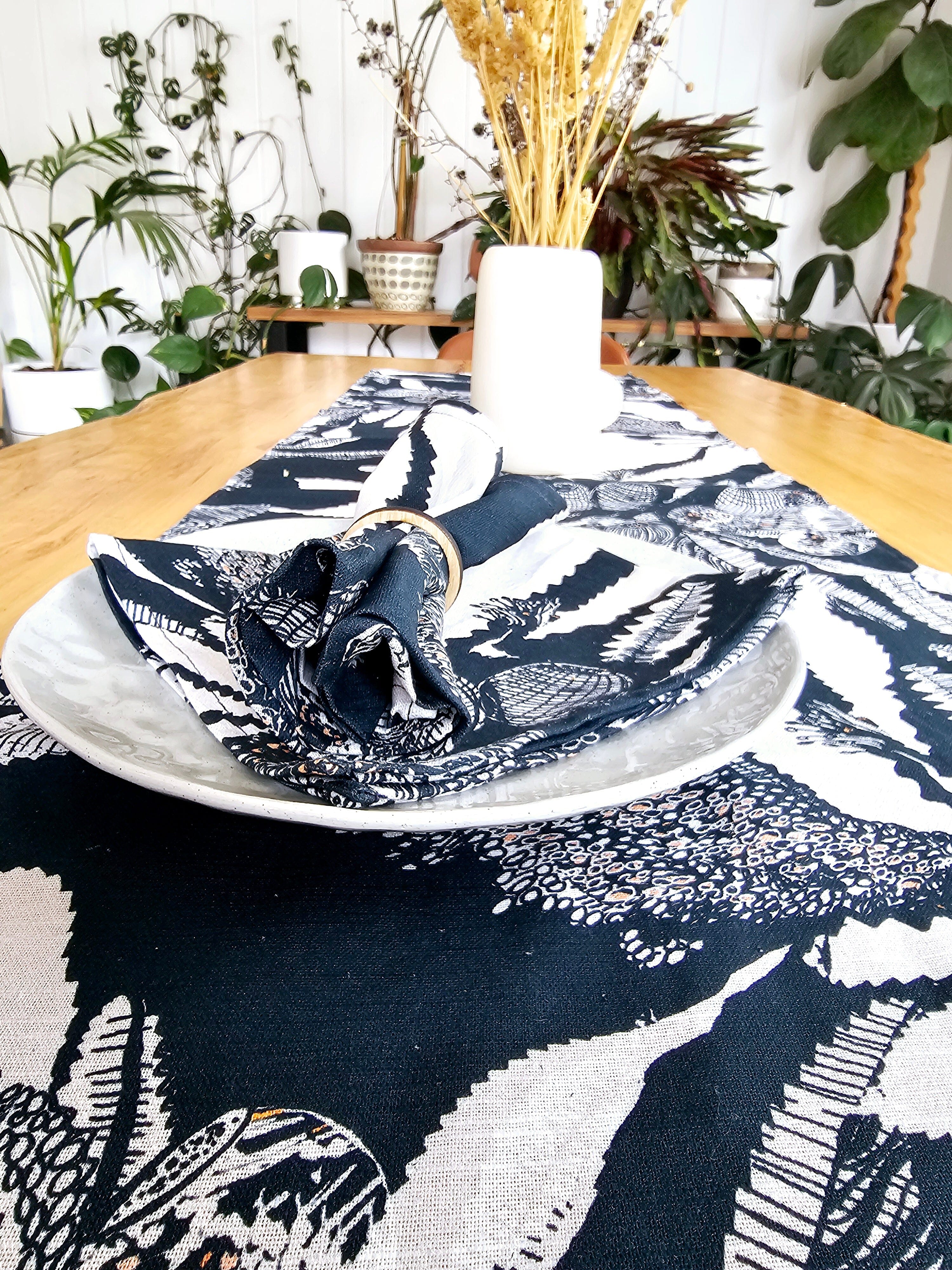 Factory Second - Printed Organic Linen Table Runner - Sawtooth Banksia table runners The Spotted Quoll 