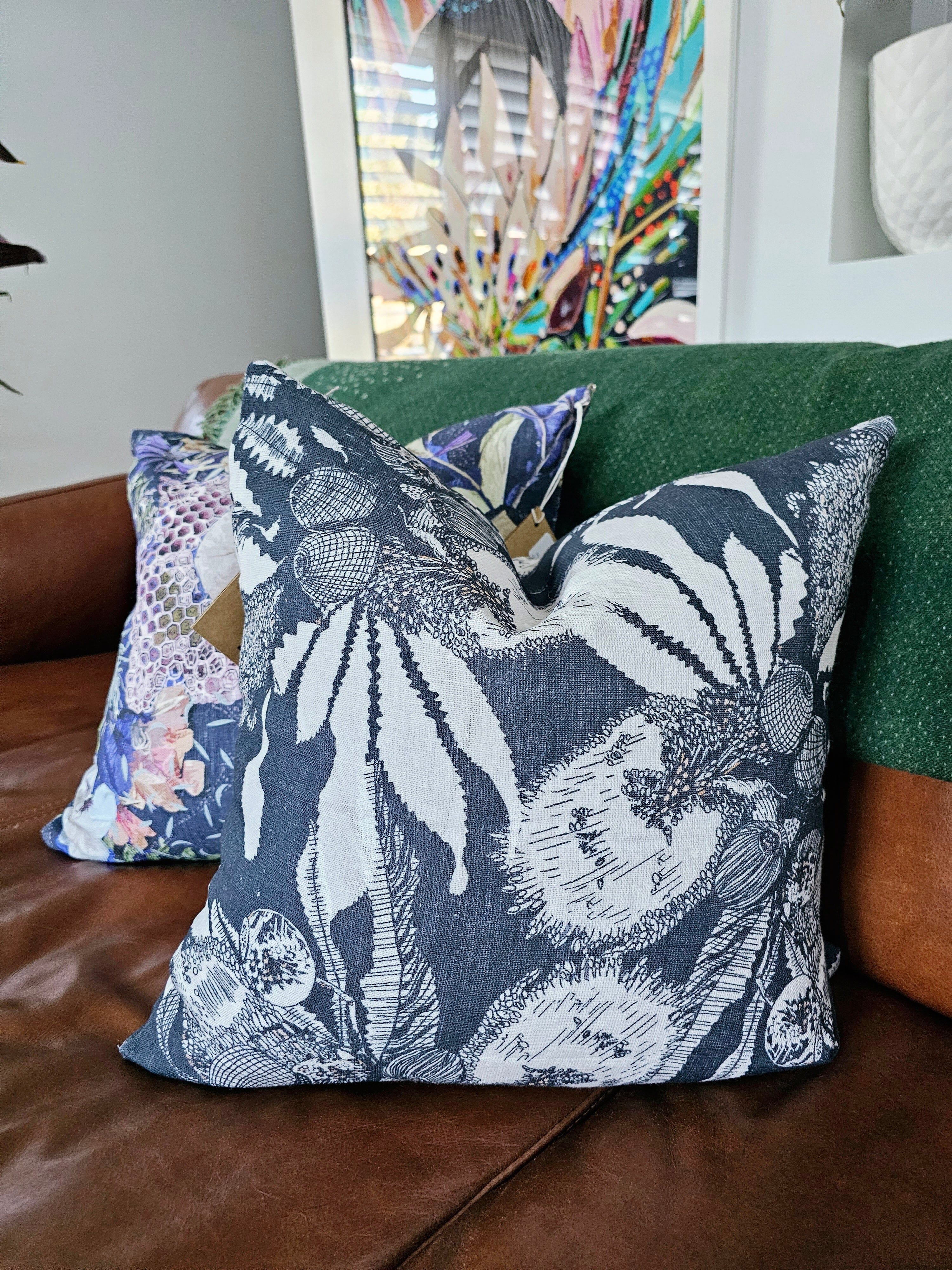 Printed linen Cushions - Flat Pack Cushions The Spotted Quoll 