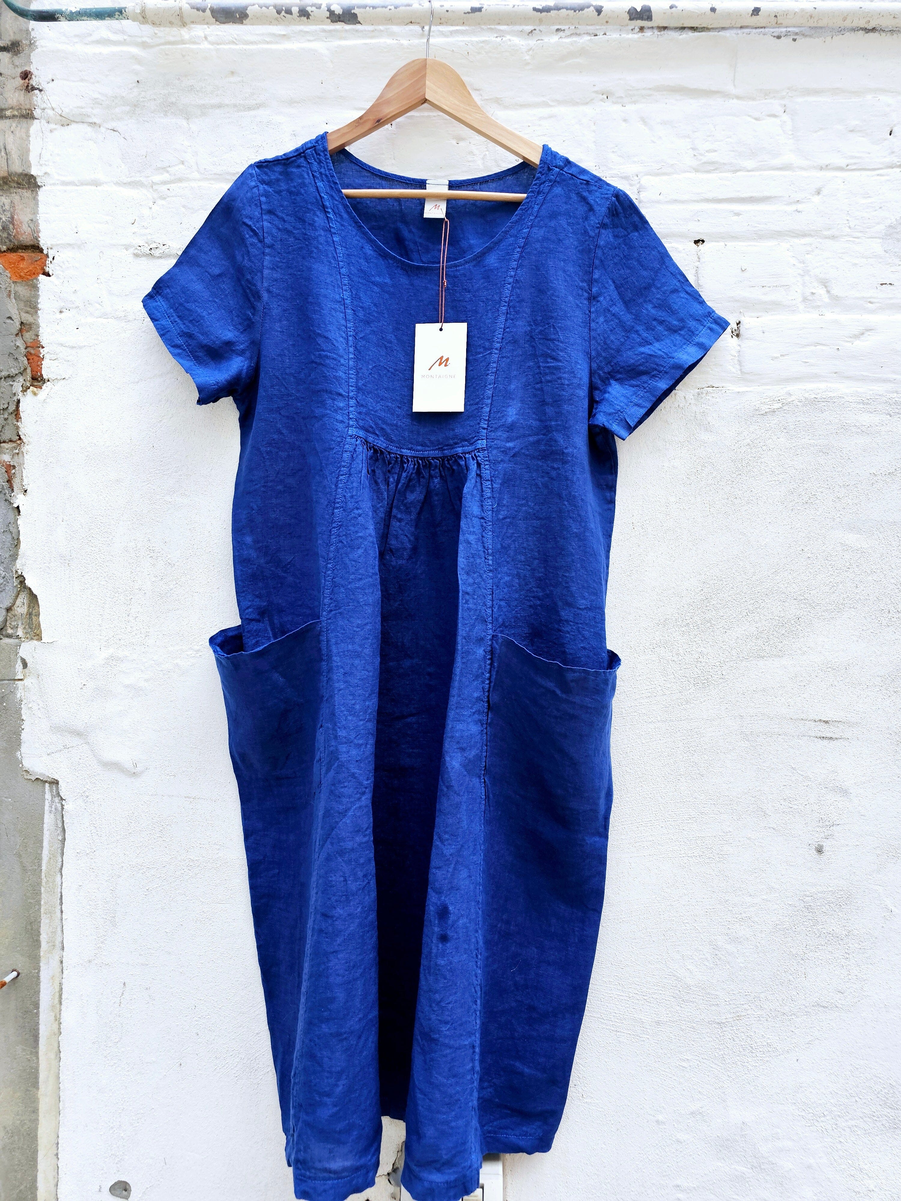 Montaigne Zuri Linen Dress Fashion Etika Royal Blue 
