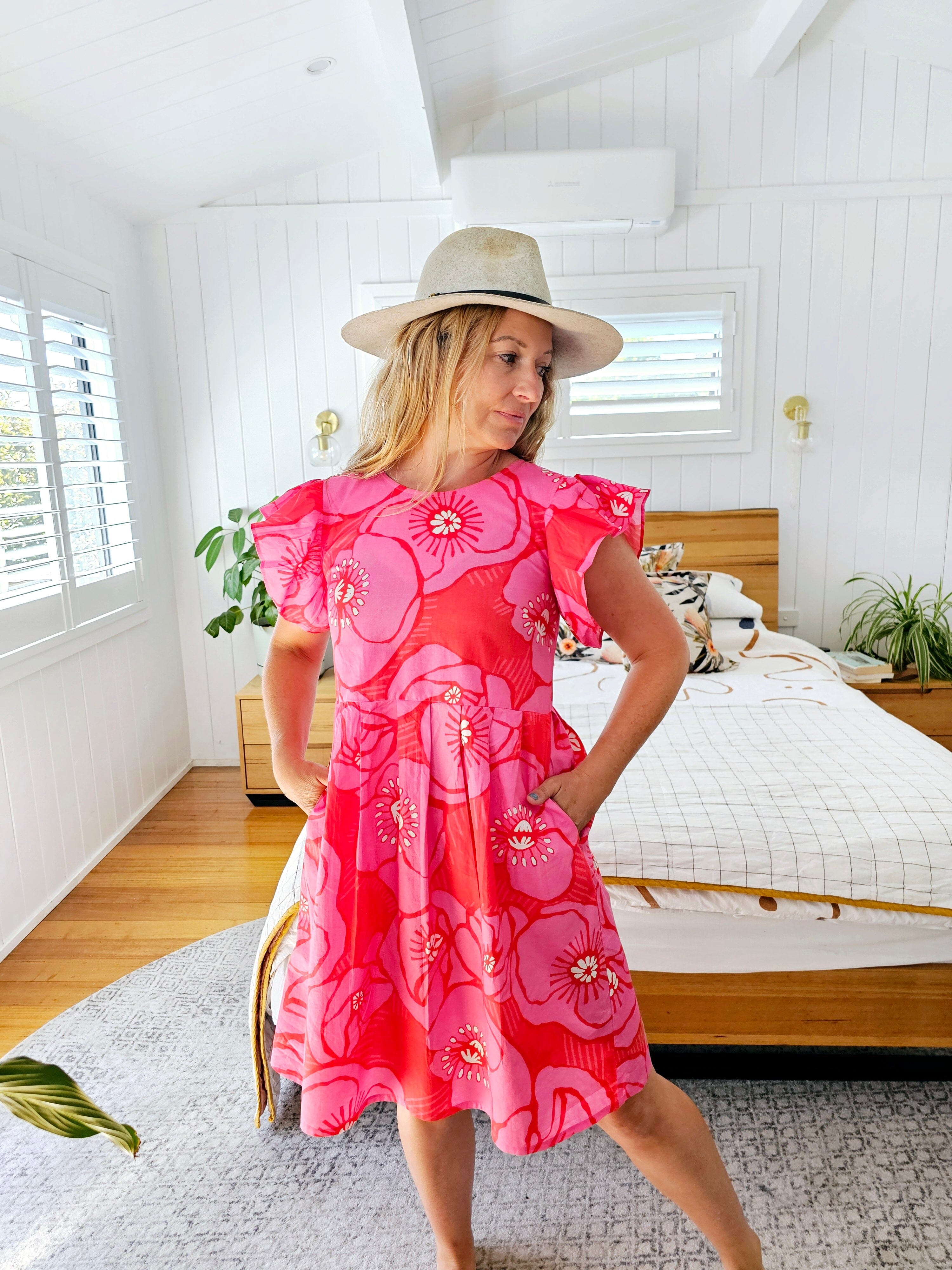 Organic Frilled Frock - Tea Tree Dress The Spotted Quoll 