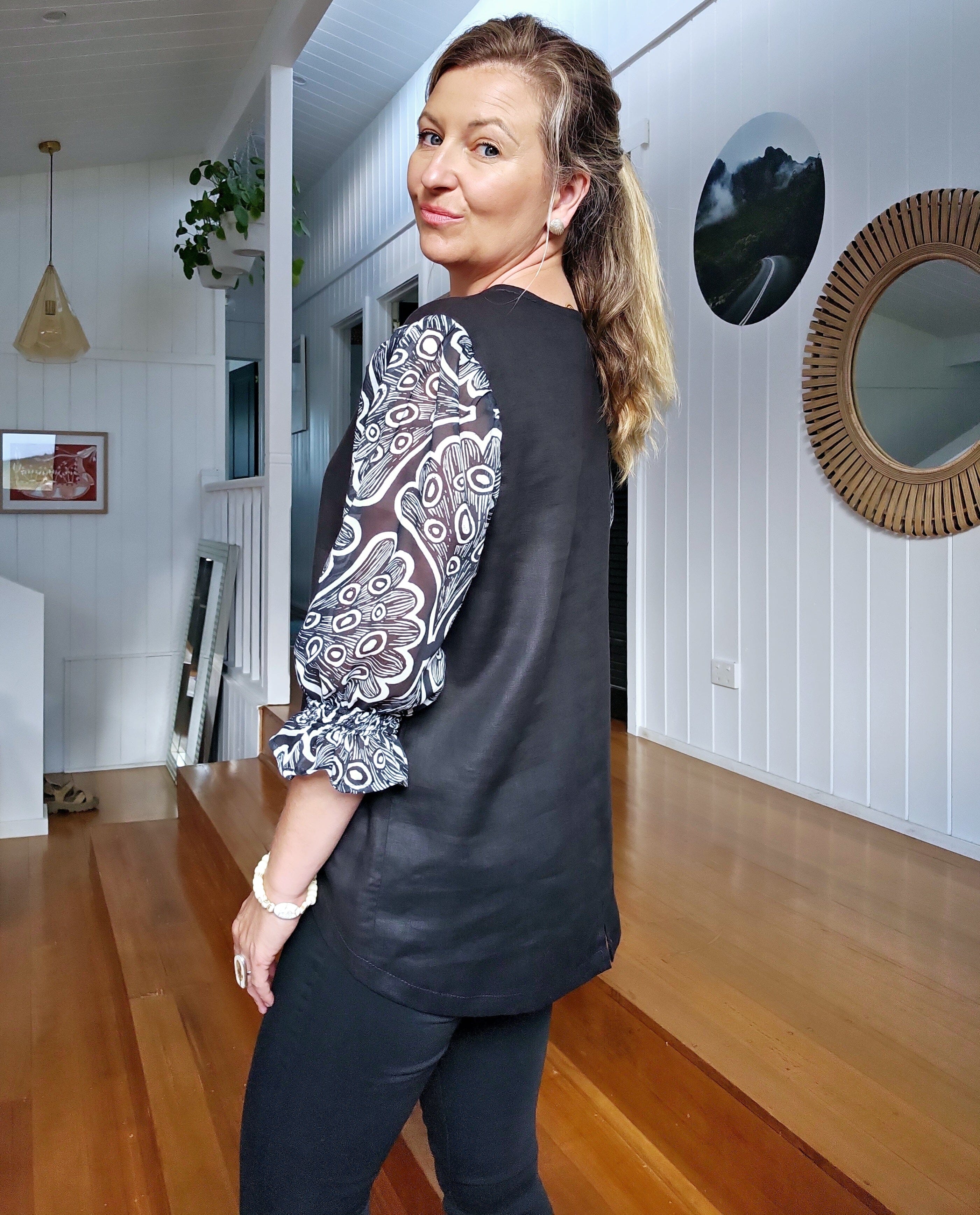 Butterfly Effect Blouse - Galaxias Fish Scales Top The Spotted Quoll 