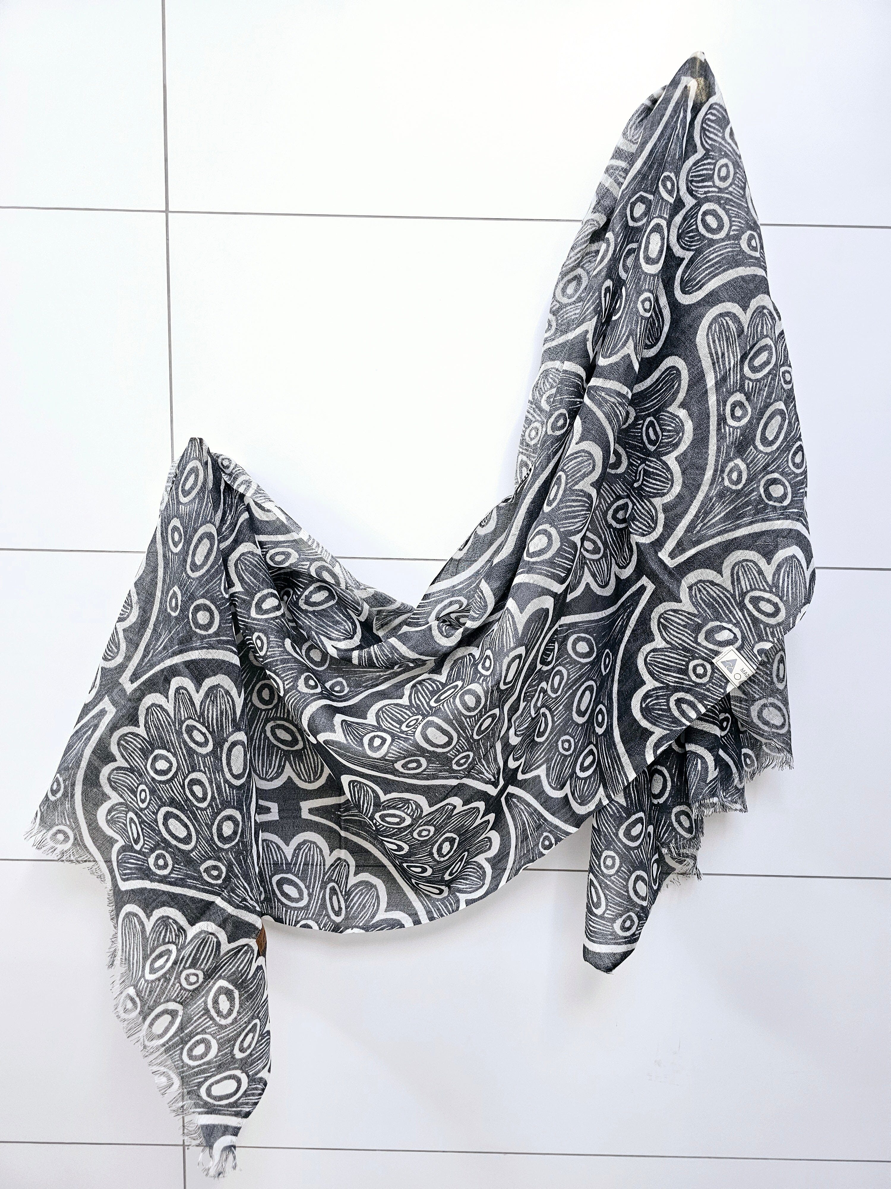 Printed Sheer Wool Scarves - Gift Boxed scarf The Spotted Quoll 