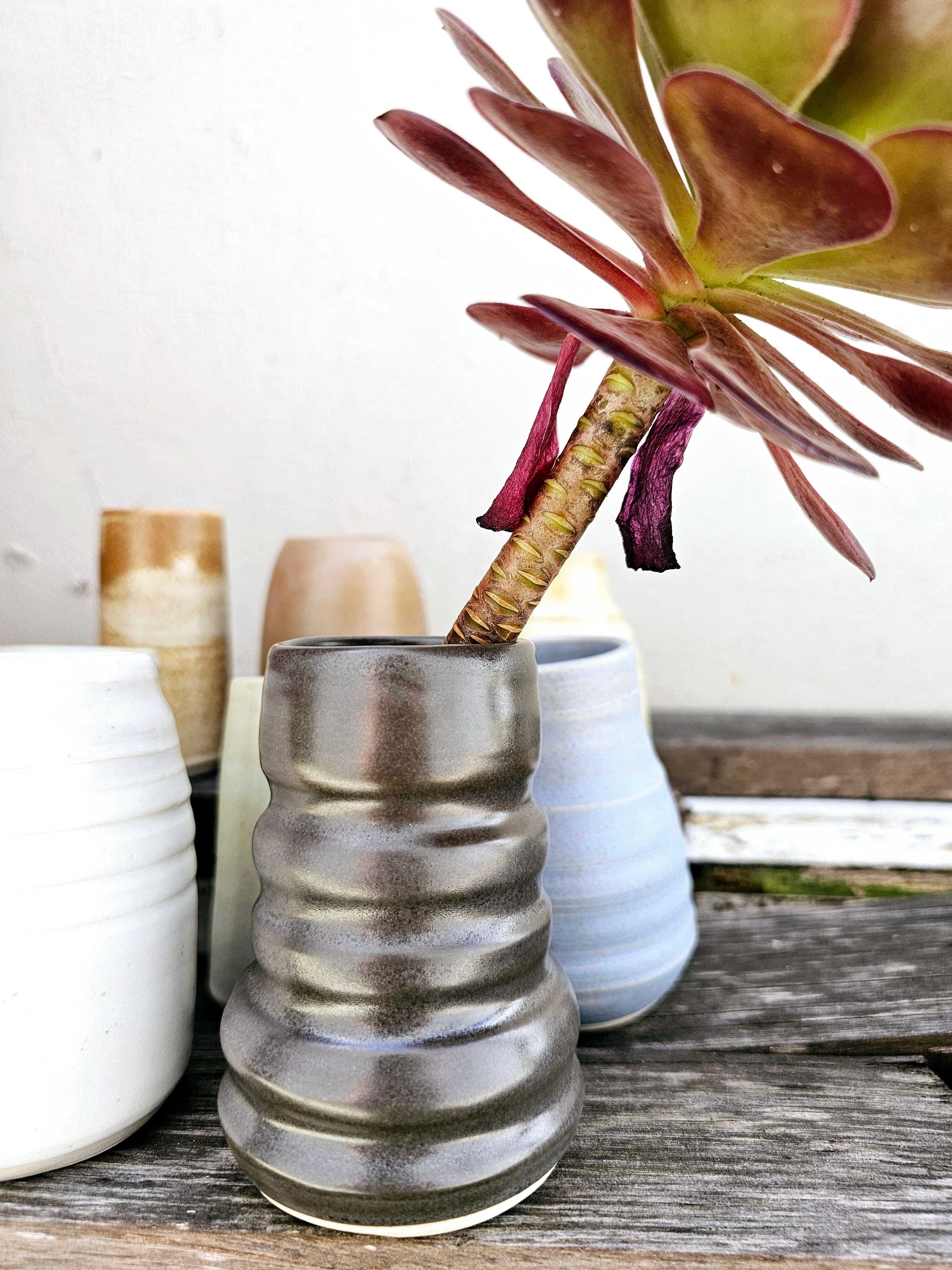 Handmade Ceramic Vases - The Little Mud Room Vase The Little Mud Room Med Charcoal 110mm 
