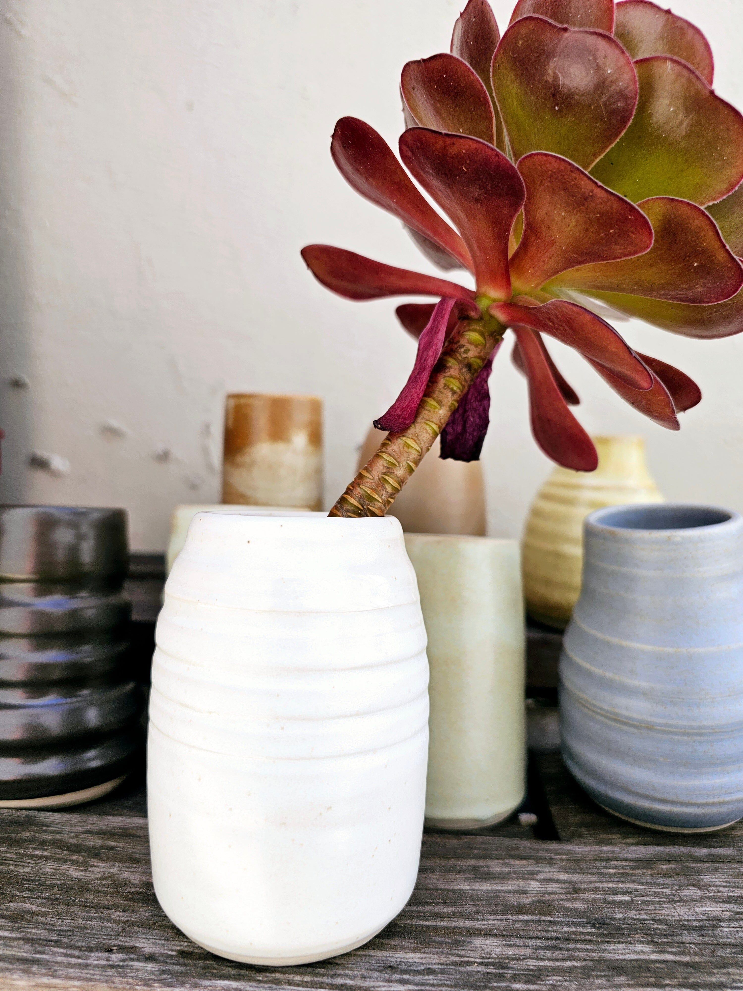 Handmade Ceramic Vases - The Little Mud Room Vase The Little Mud Room Med White 100mm 