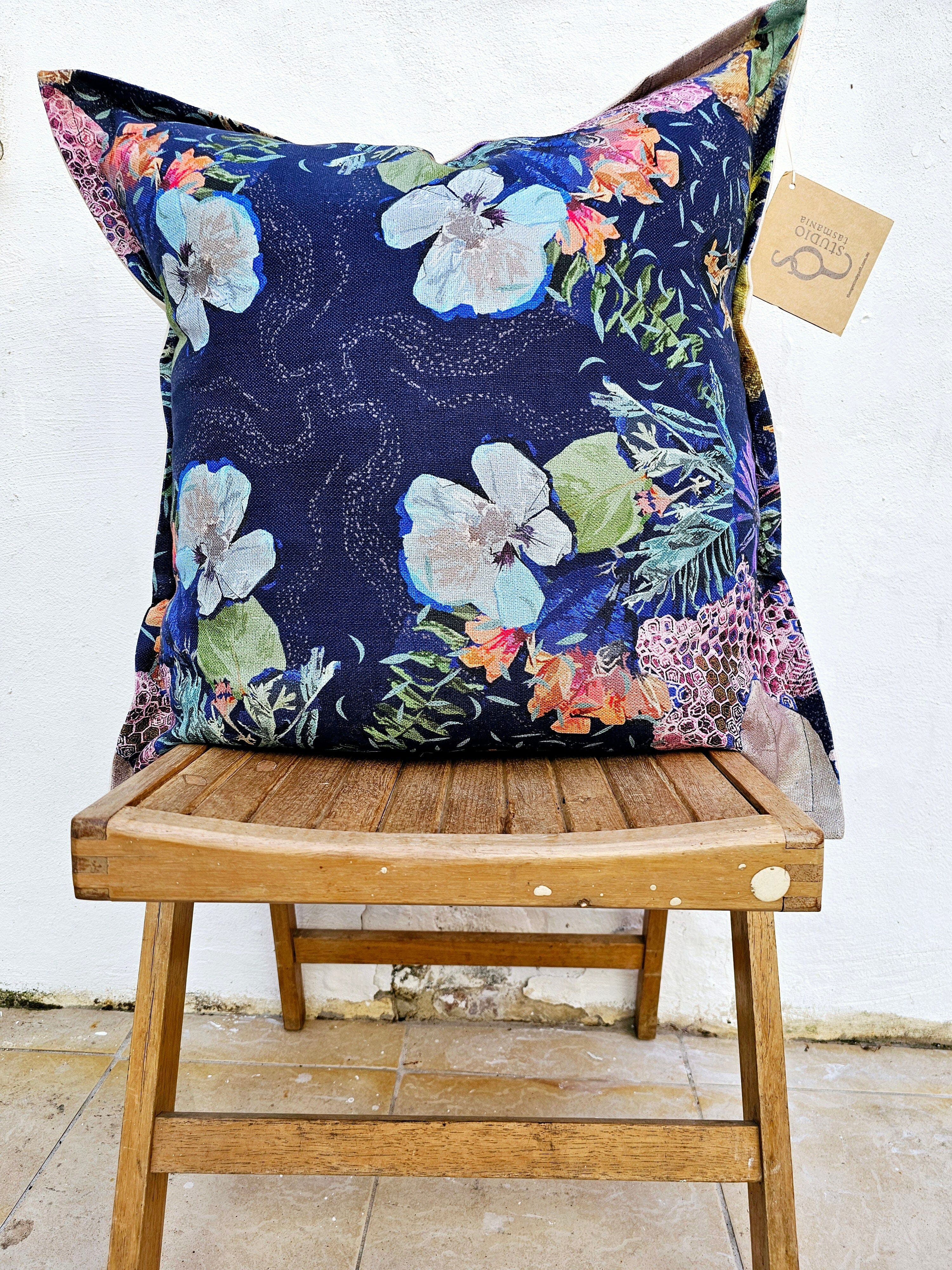 Organic Linen/Hemp Cushion - No Bee No Me Cushions The Spotted Quoll 60 x 60cm 