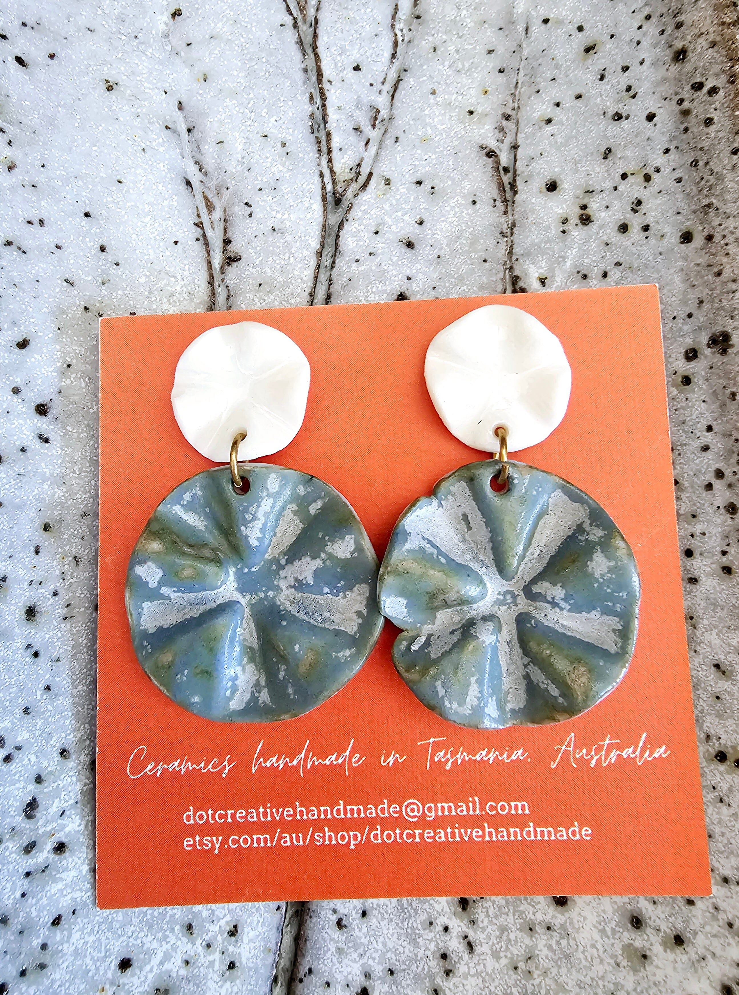 Ceramic Drop Earrings - DOT Creative Tasmania Earrings DOT creative Shield 