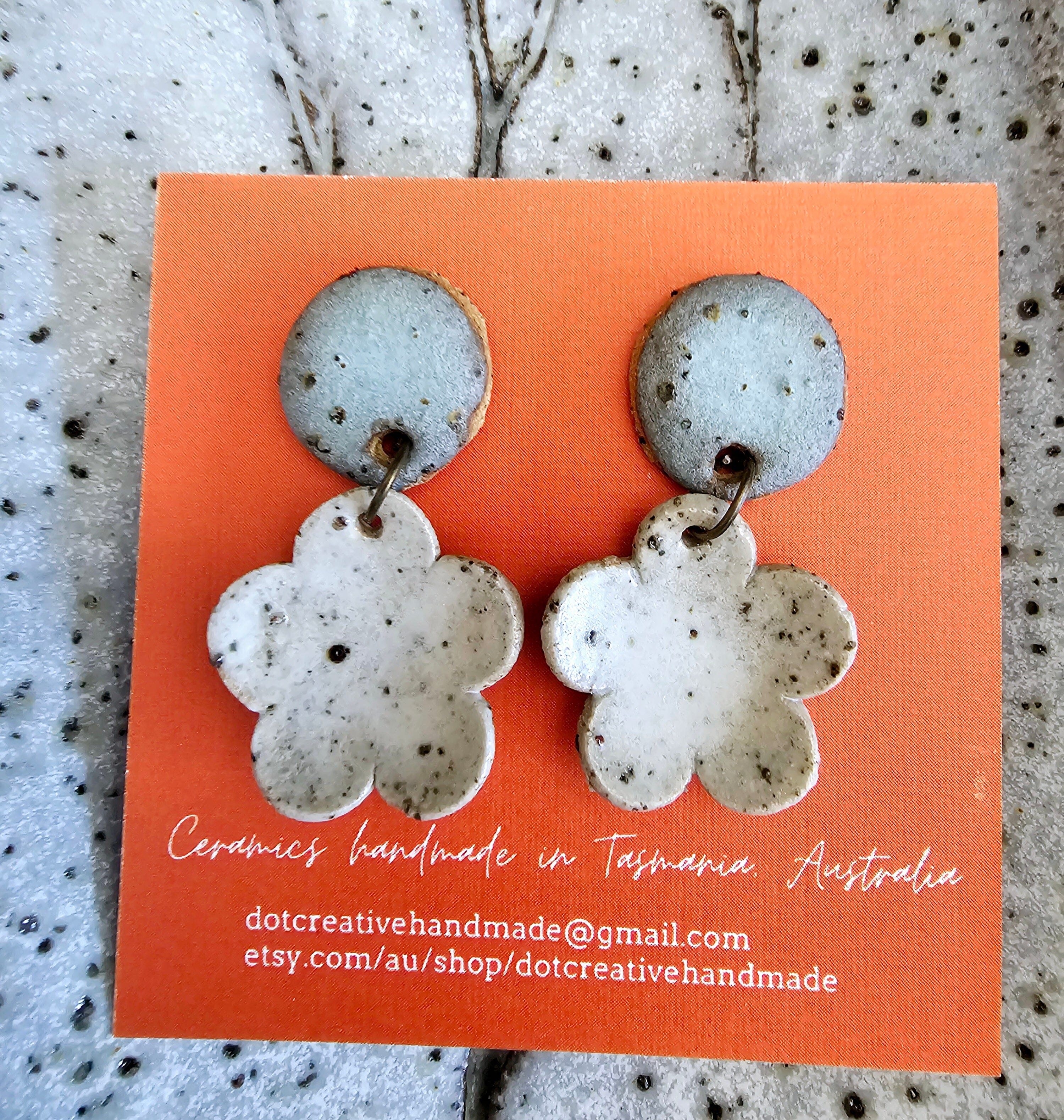 Ceramic Drop Earrings - DOT Creative Tasmania Earrings DOT creative Daisy 