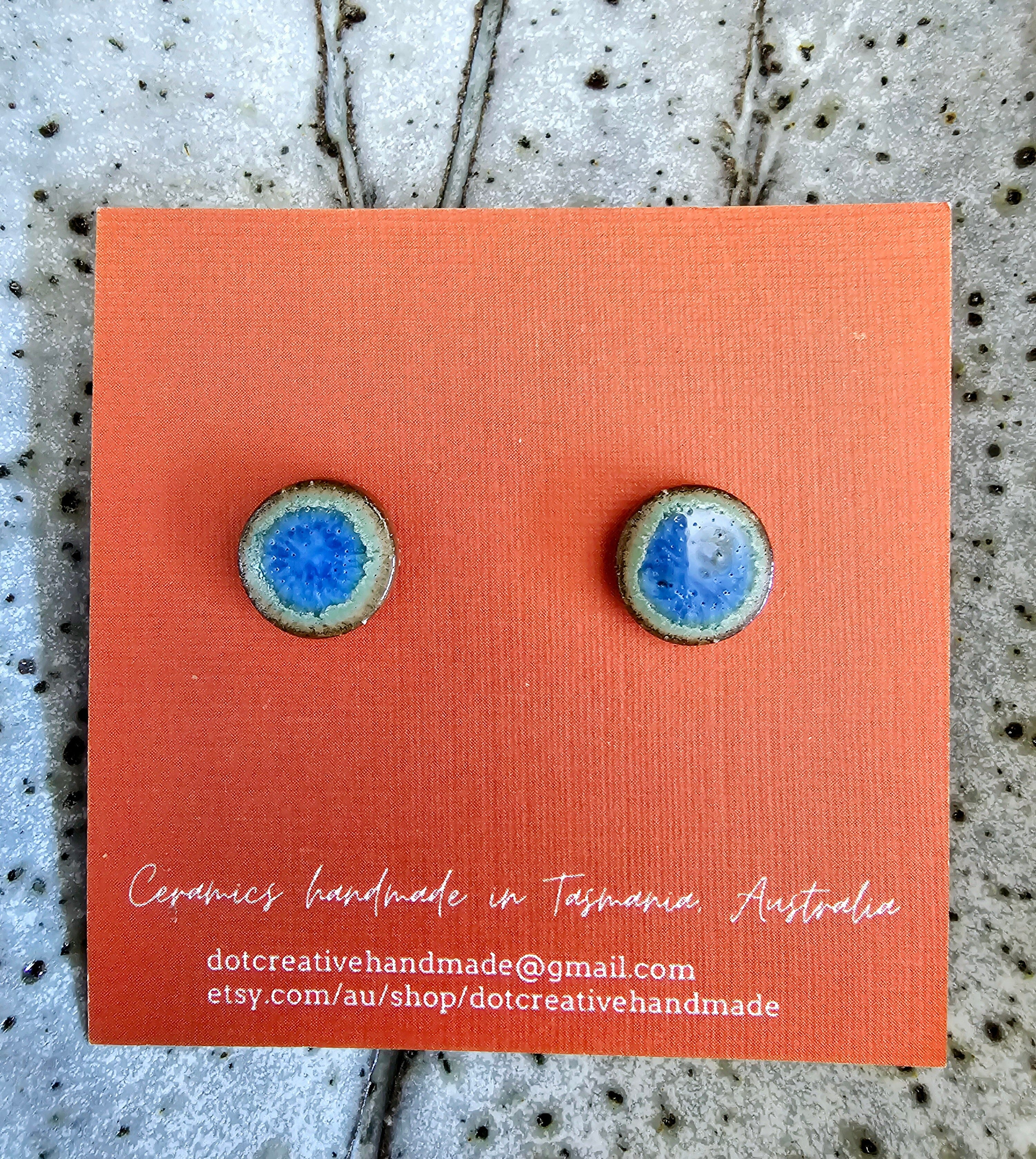 Ceramic Stud Earrings - DOT Creative Tasmania Earrings DOT creative 