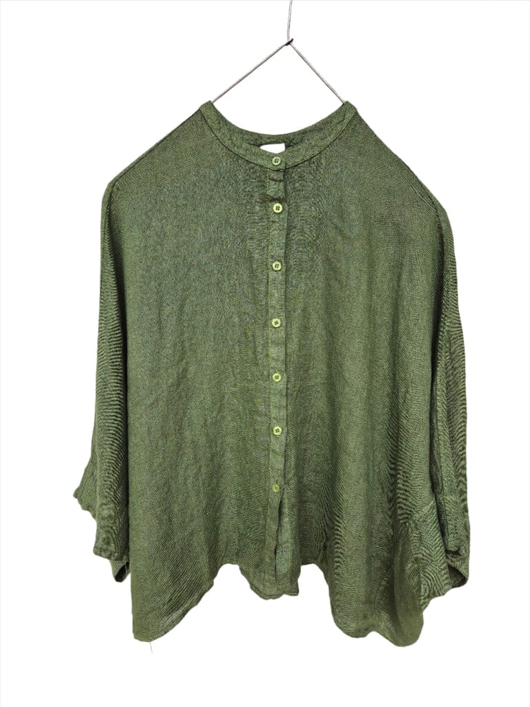 Montaigne Linen Button Shirt Pleat Top Etika 