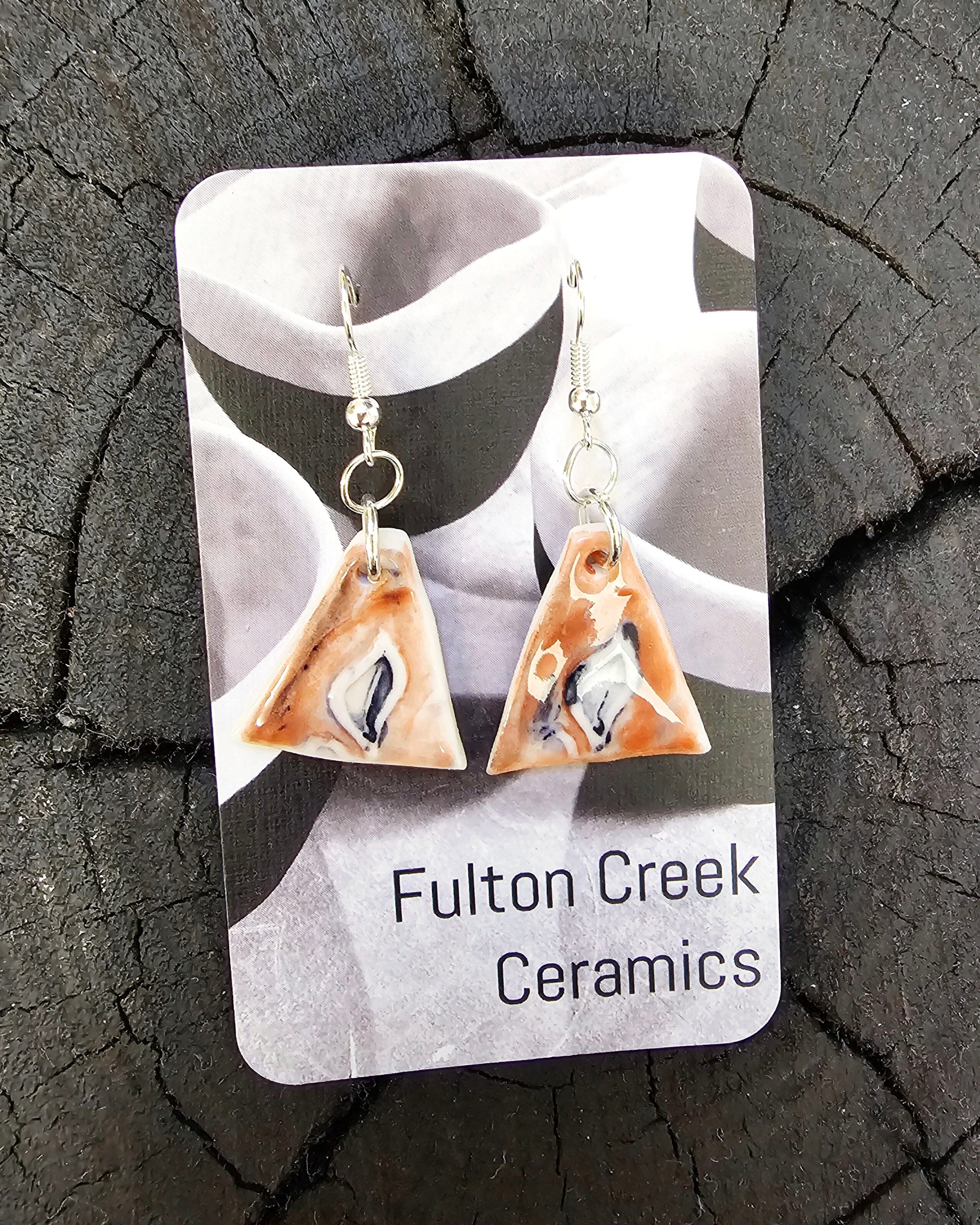 Ceramic Earrings - Fulton Creek Tasmania Earrings Fulton Creek Ceramics Dangle Pyramid 