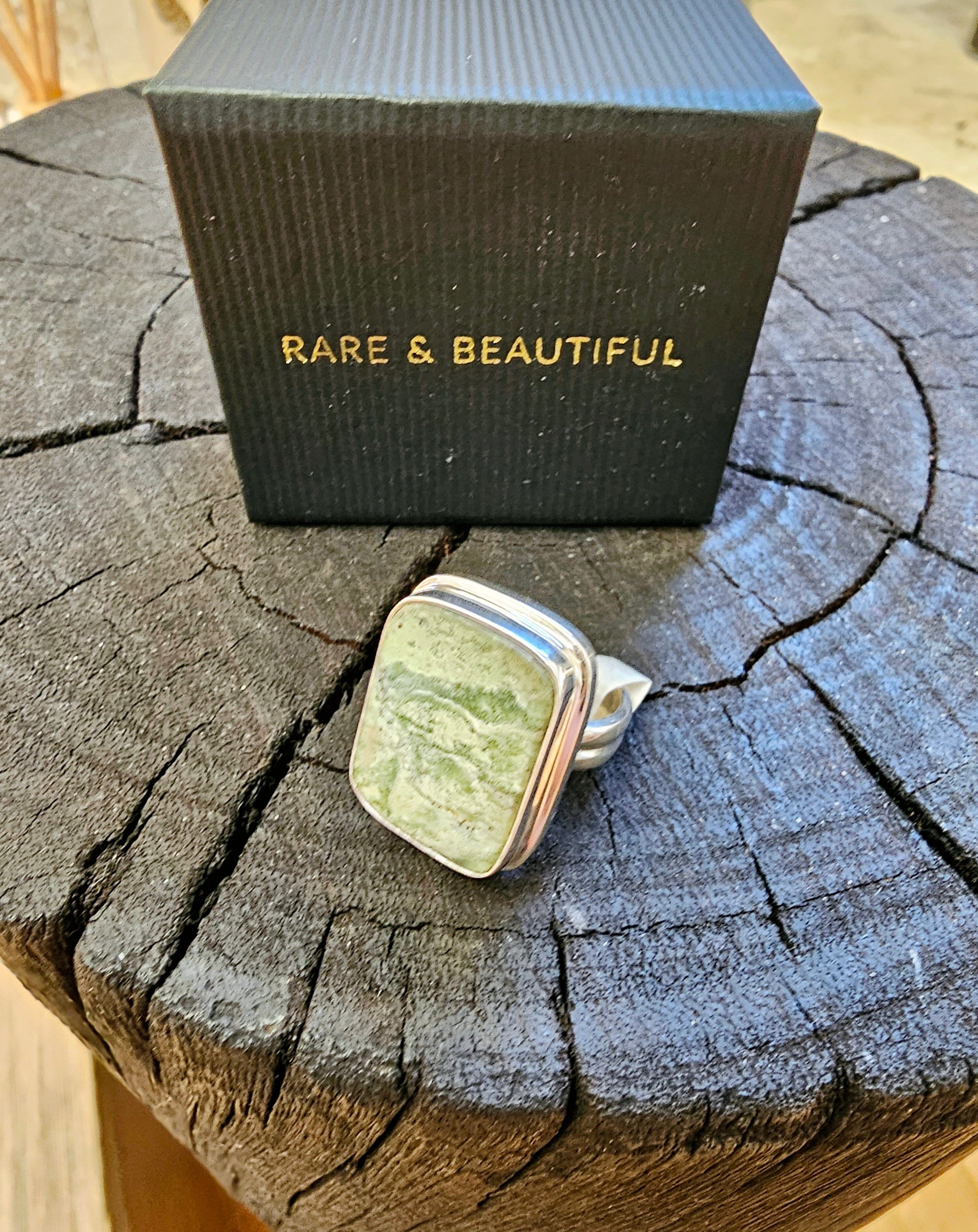 Tasmanian Jade Collection - The Rare and the Beautiful Necklaces The rare and Beautiful Rectangle Jade Ring - Double Band 
