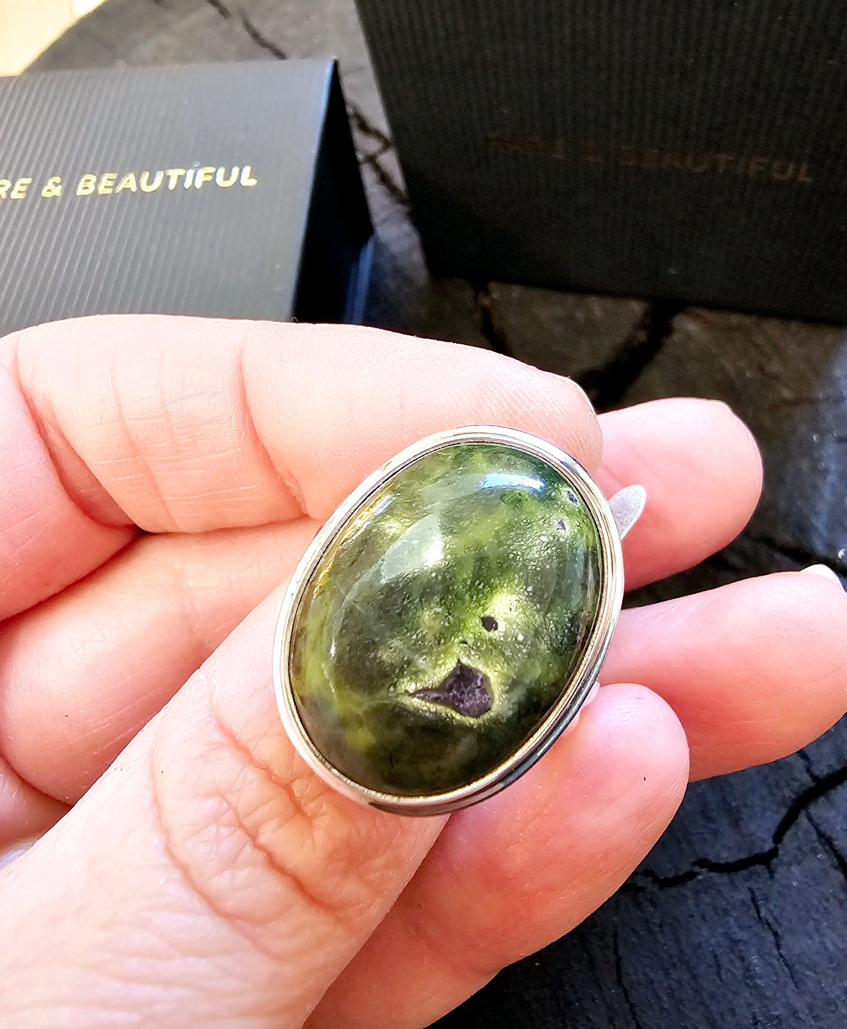 Tasmanian Jade Collection - The Rare and the Beautiful Necklaces The rare and Beautiful Oval Ring- Double Band (size U) 