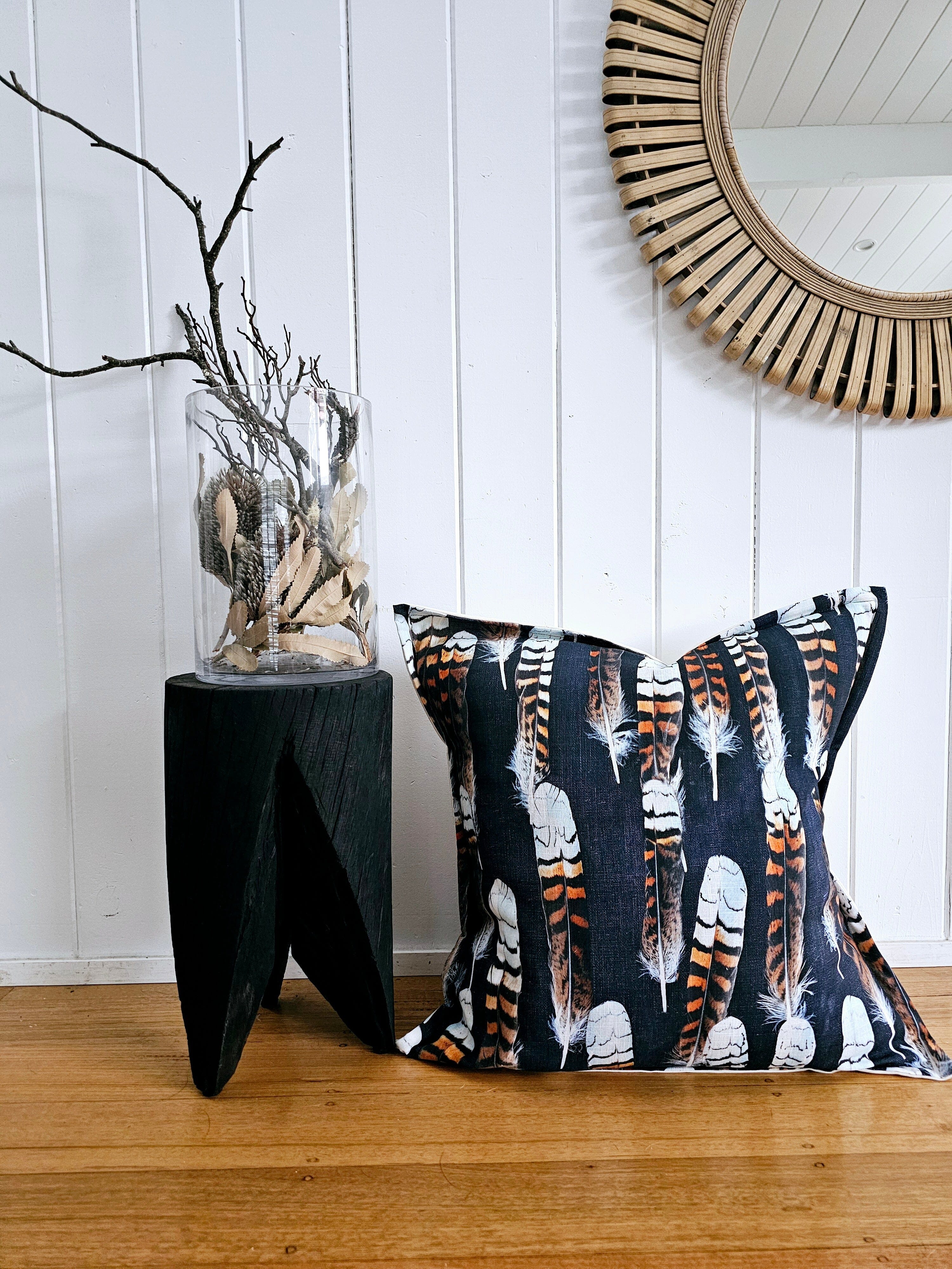 Organic Linen/Hemp Cushion - Kookaburra Feathers Cushions The Spotted Quoll 60 x 60cm 