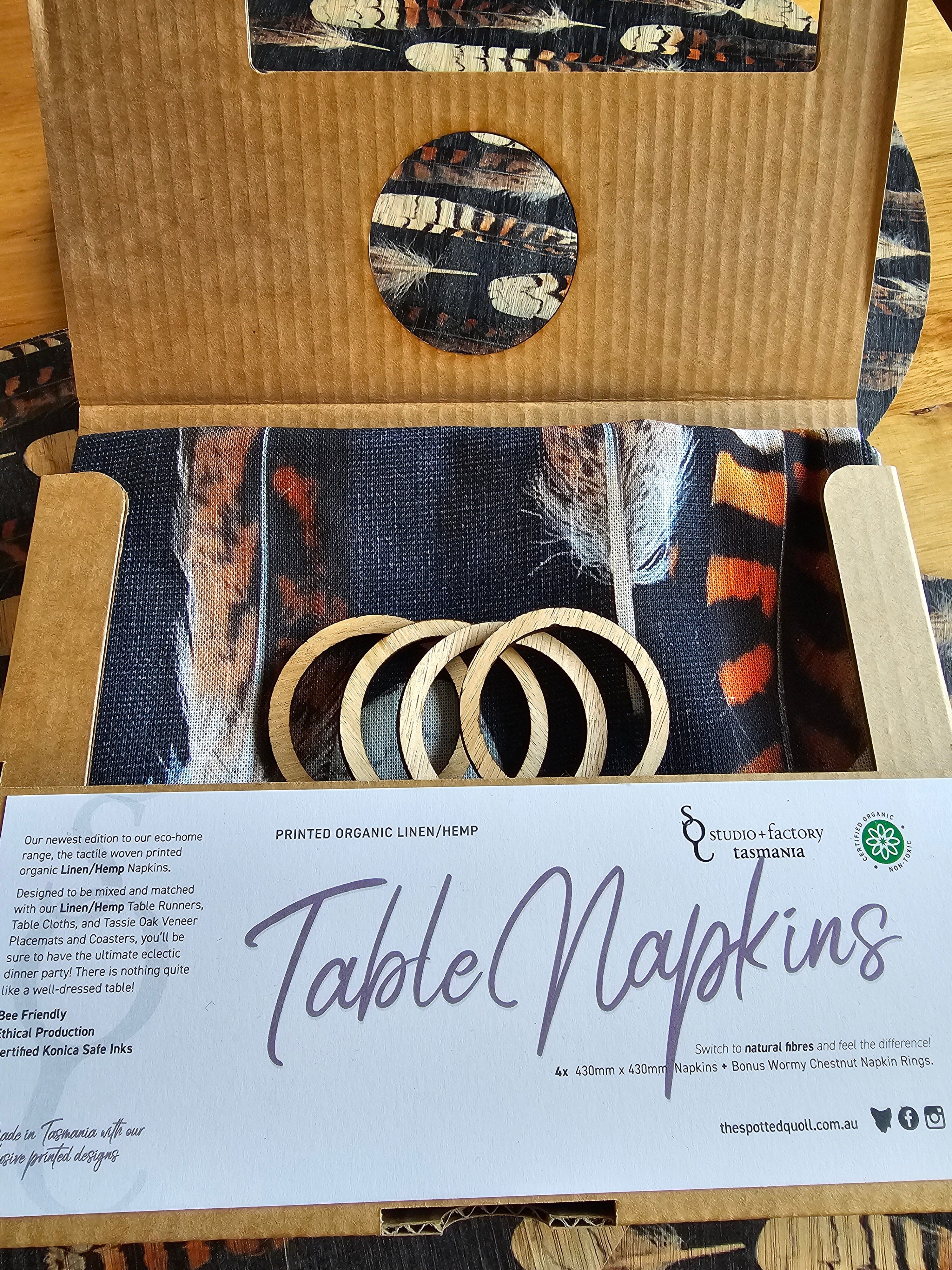 Organic Linen Table Napkins - All Kinds table ware The Spotted Quoll 