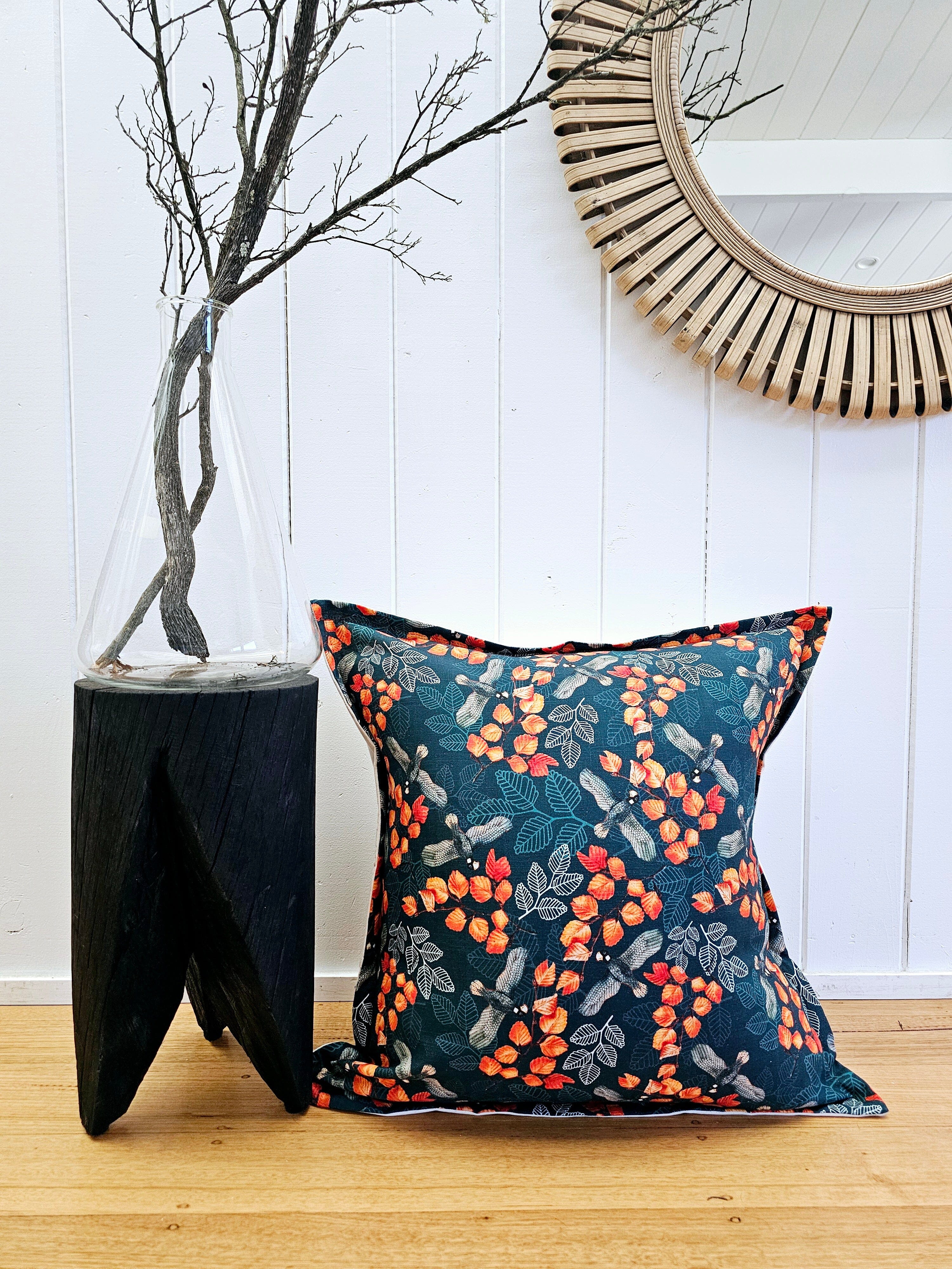 Organic Linen/Hemp Cushion- Turning Fagus Cushions The Spotted Quoll 60 x 60cm 