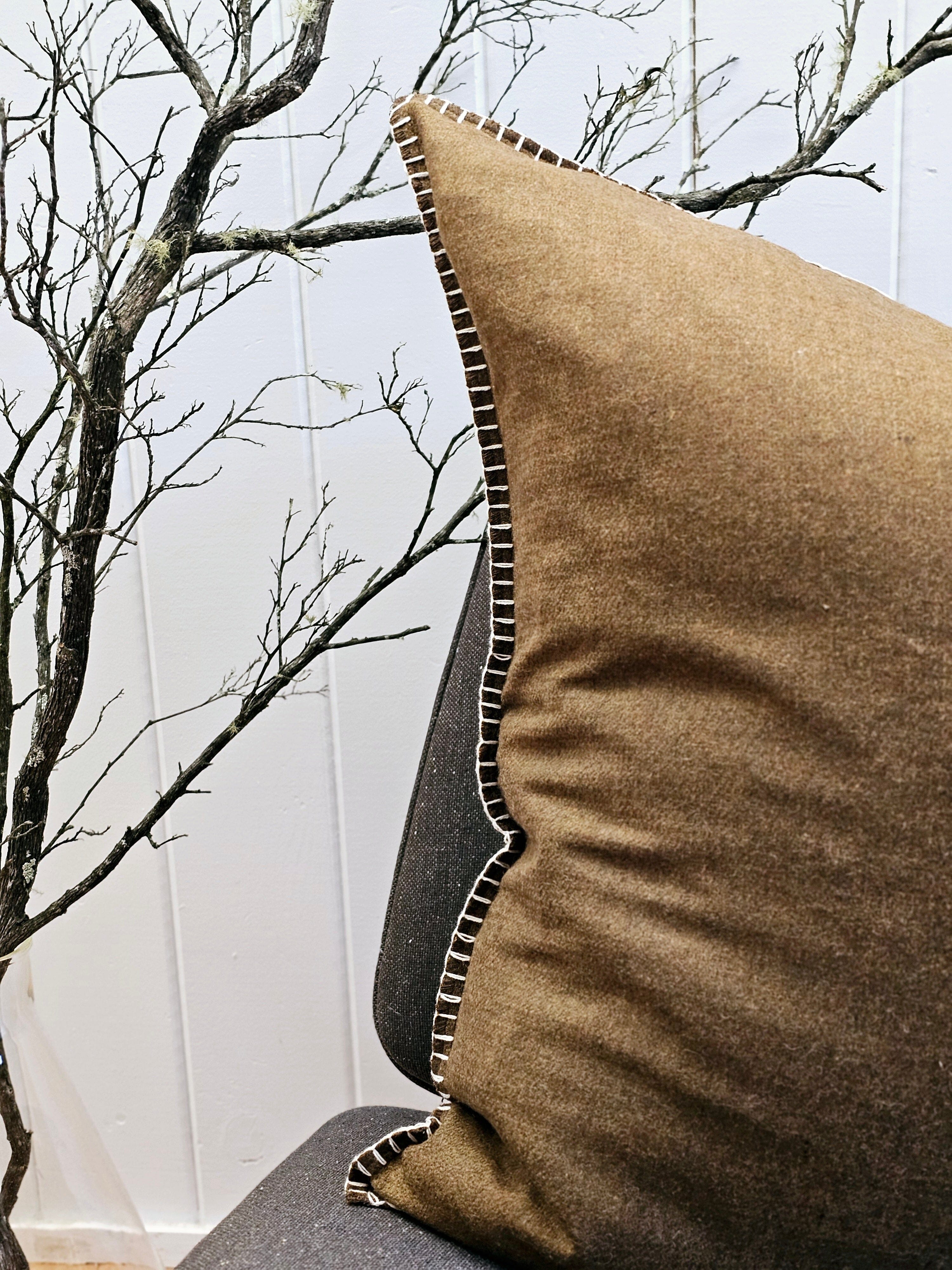 Bare Earth Organic Wool Felt Cushions Cushions The Spotted Quoll Studio 