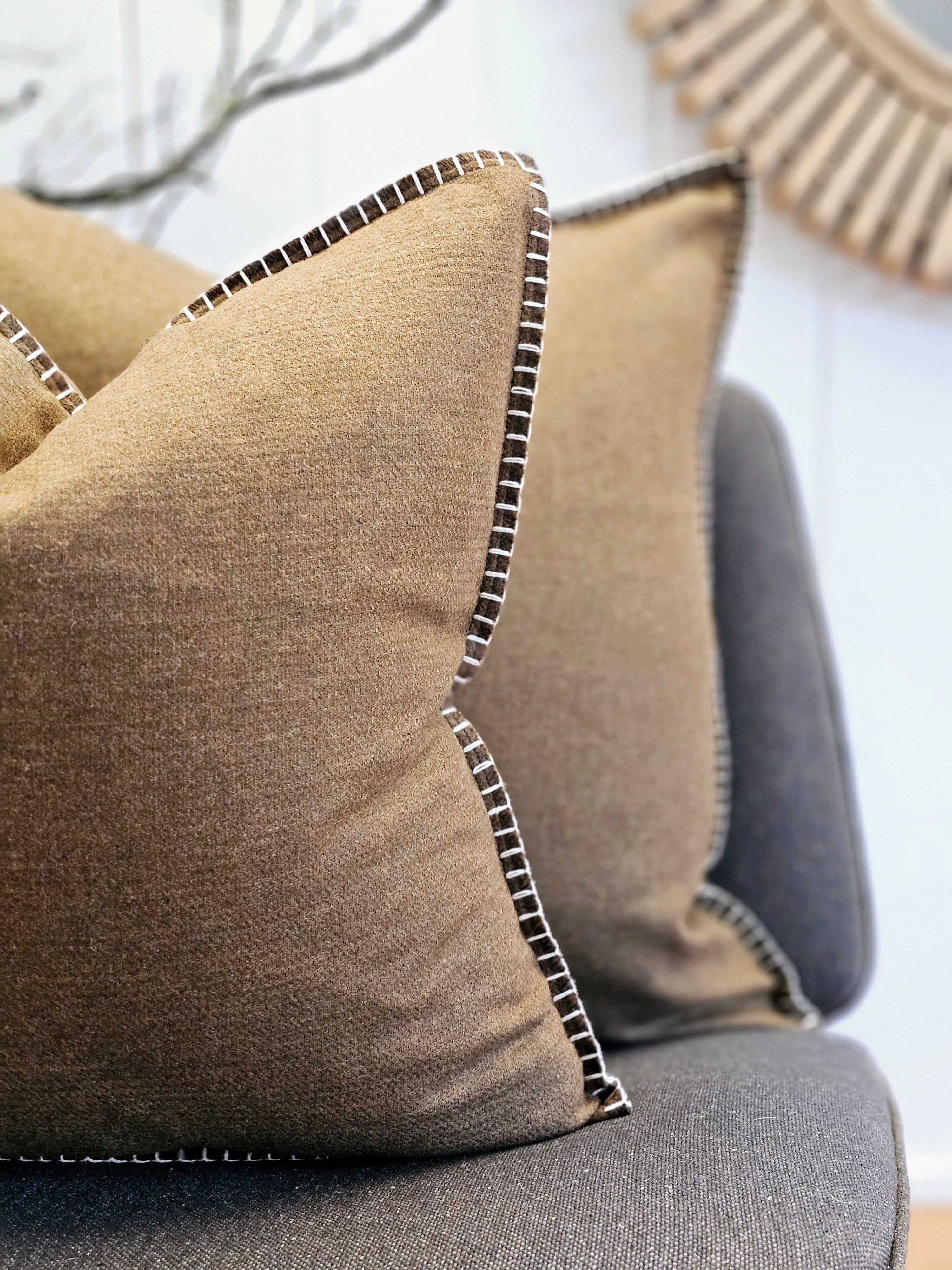 Bare Earth Organic Wool Felt Cushions Cushions The Spotted Quoll Studio 